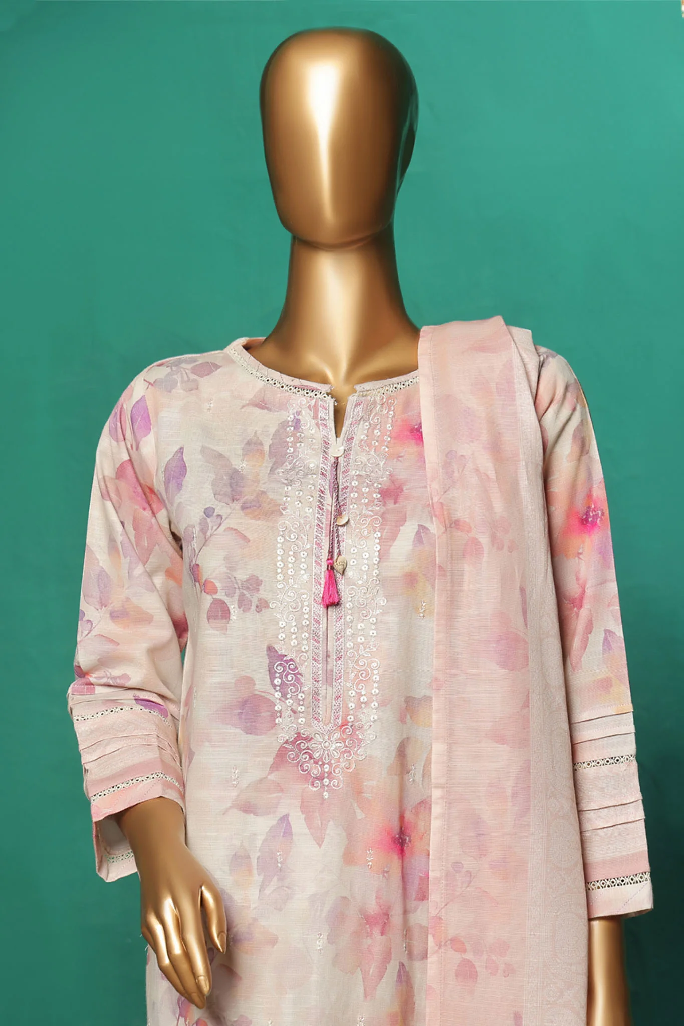 HZ Stitched 3 Piece Emb Khaddar Vol-03 Suit-KE-932 - Image 2