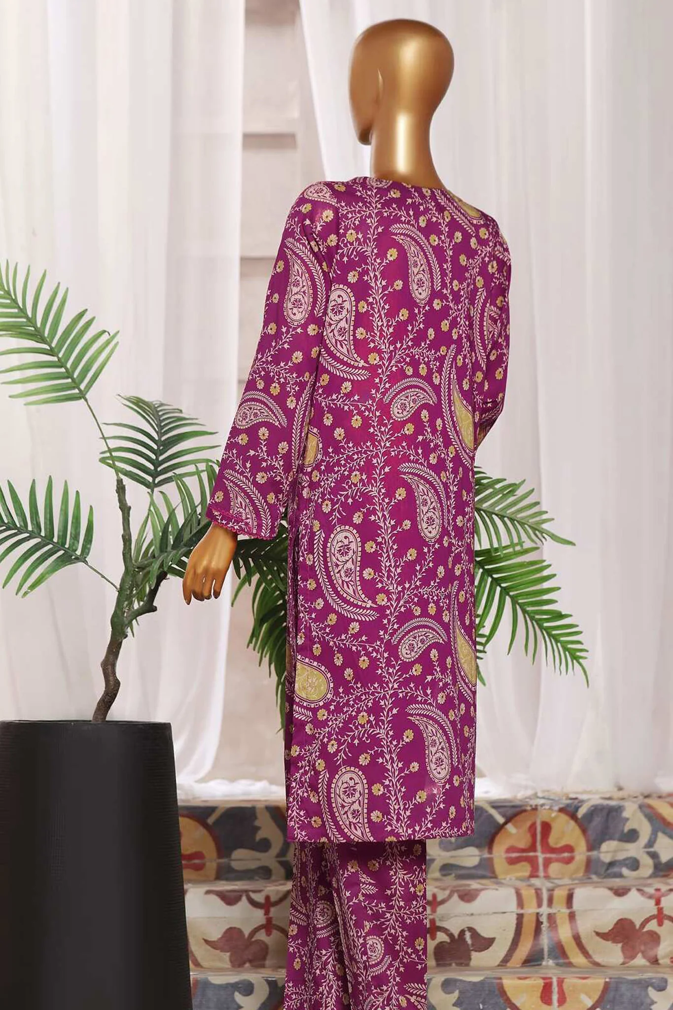 HZ Unstitched 2 Piece Co Ords Mid Summer Printed Lawn Suit-MSC-1052 - Image 3