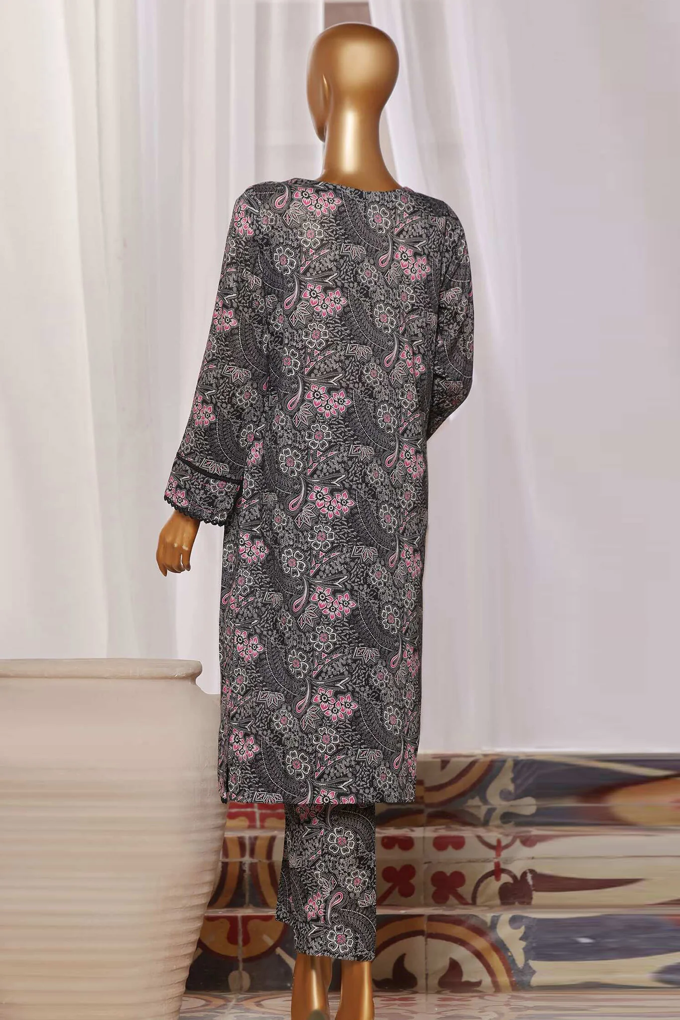 HZ Unstitched 2 Piece Co Ords Mid Summer Printed Lawn Suit-MSC-1053 - Image 3