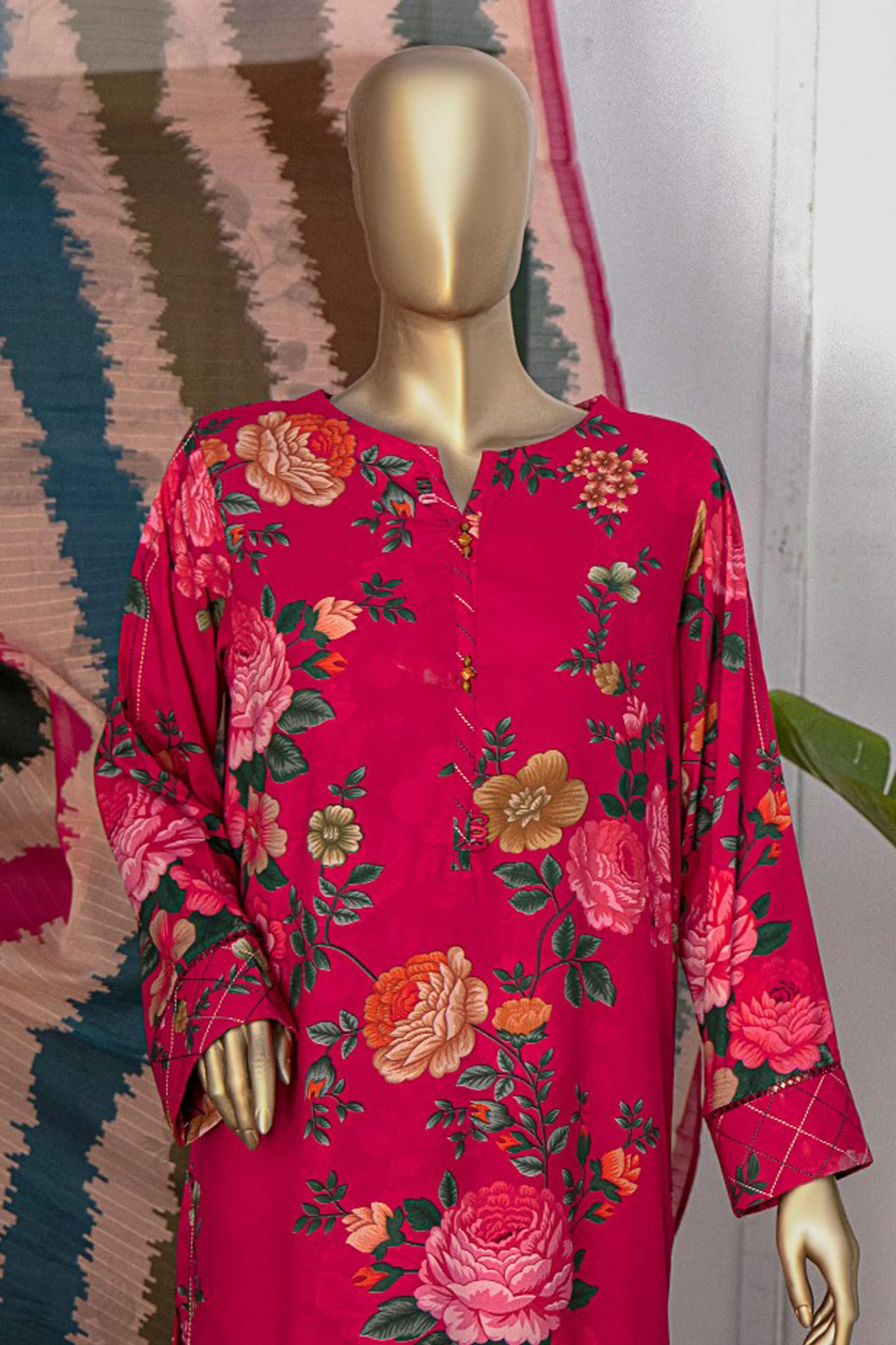 HZ Unstitched 3 Piece Wintry Linen Suit-LWP-1130 - Image 2