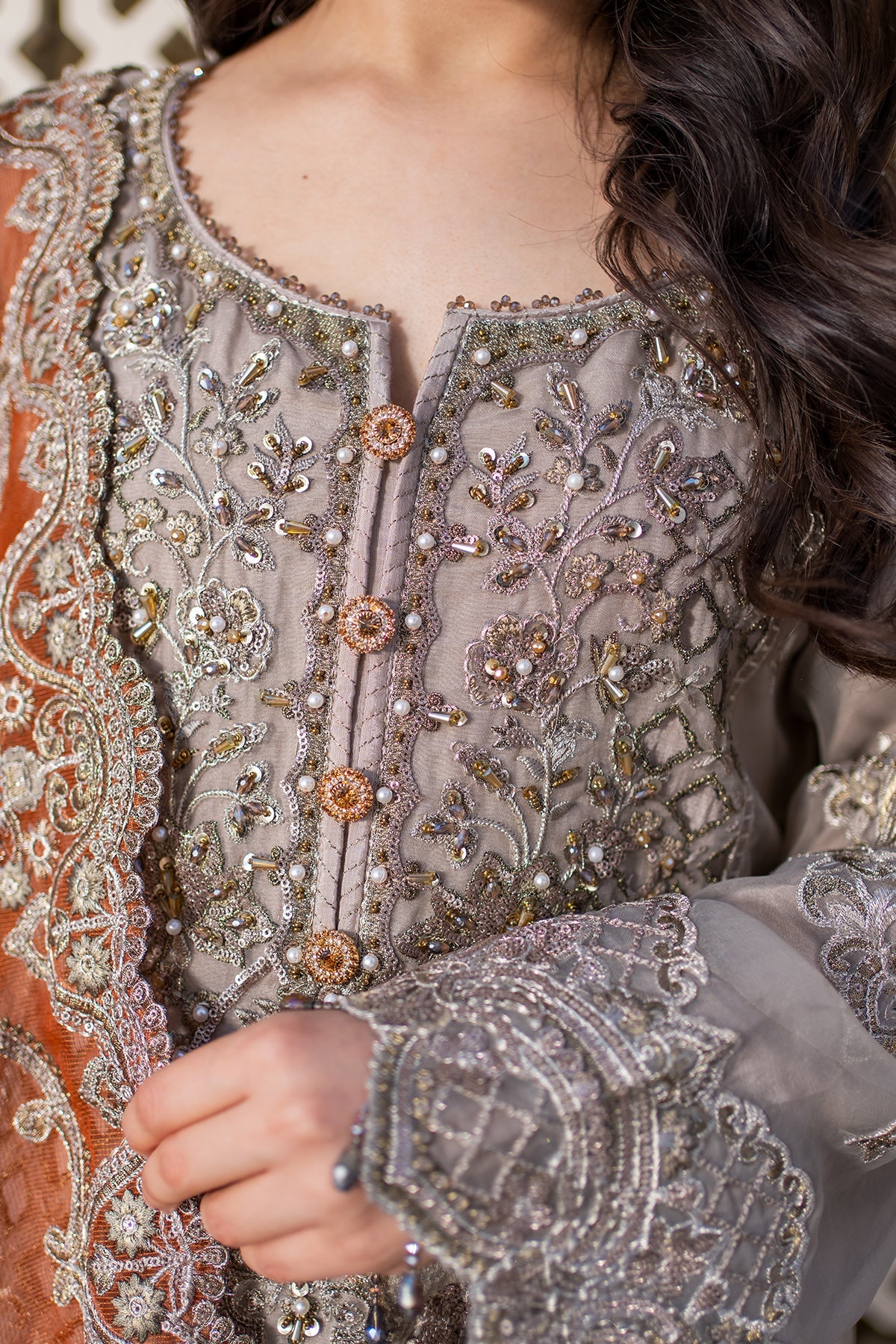 Meeras By Imrozia Serene Unstitched 3 Piece Luxury Formals Suit-I-227 MISR - Image 6