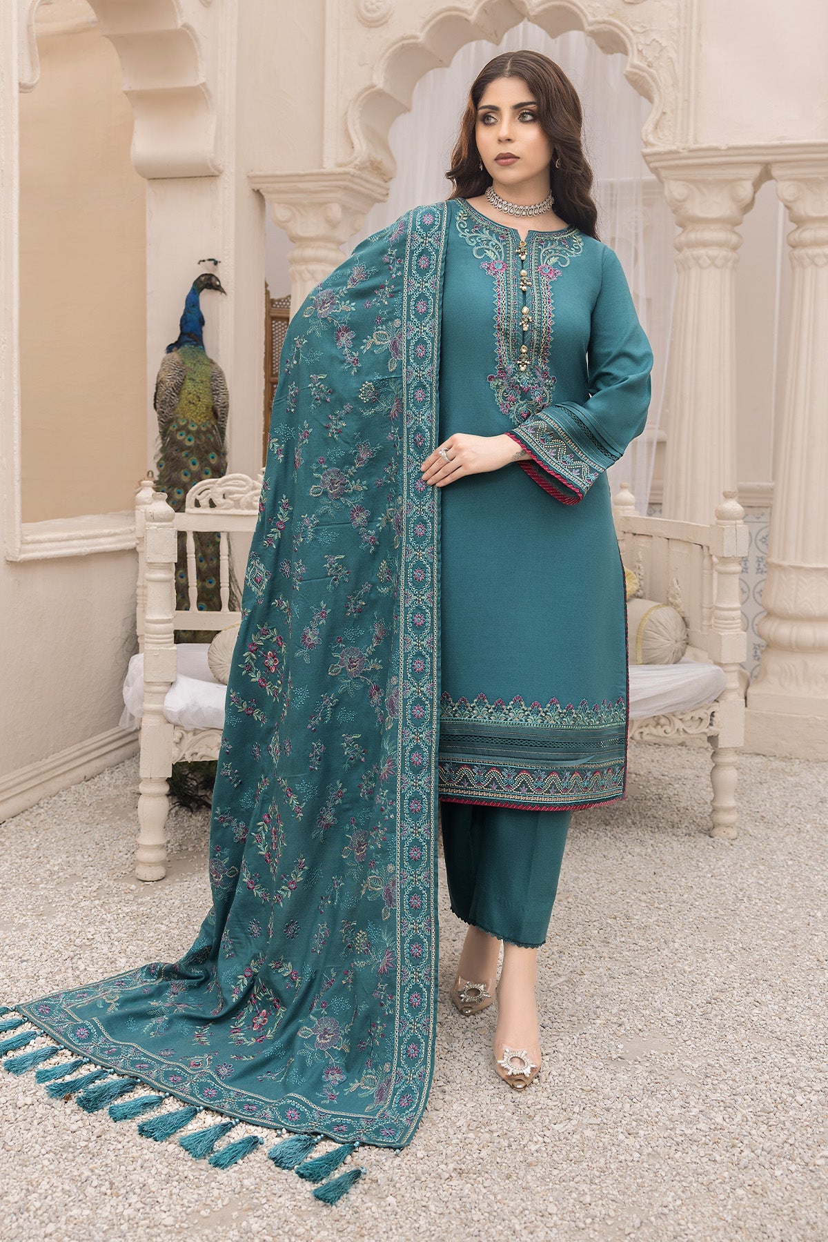 Bella By Imrozia Serene Stitched 3 Piece Winter Suit-I.P-88 Bijou - Image 3