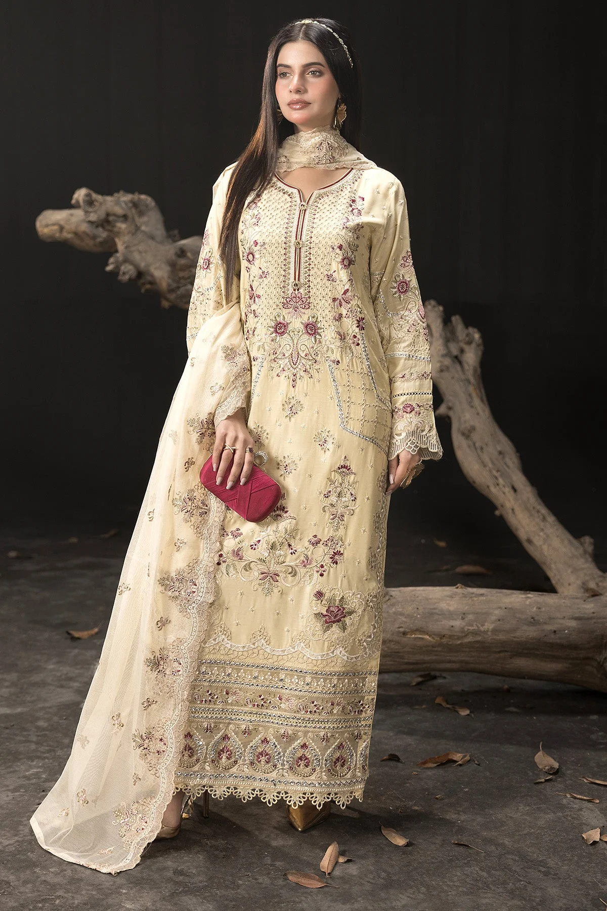 Gulzar e Dil By Imrozia Stitched 3 Piece Winter Suit-I.P-97 Mehr - Image 5
