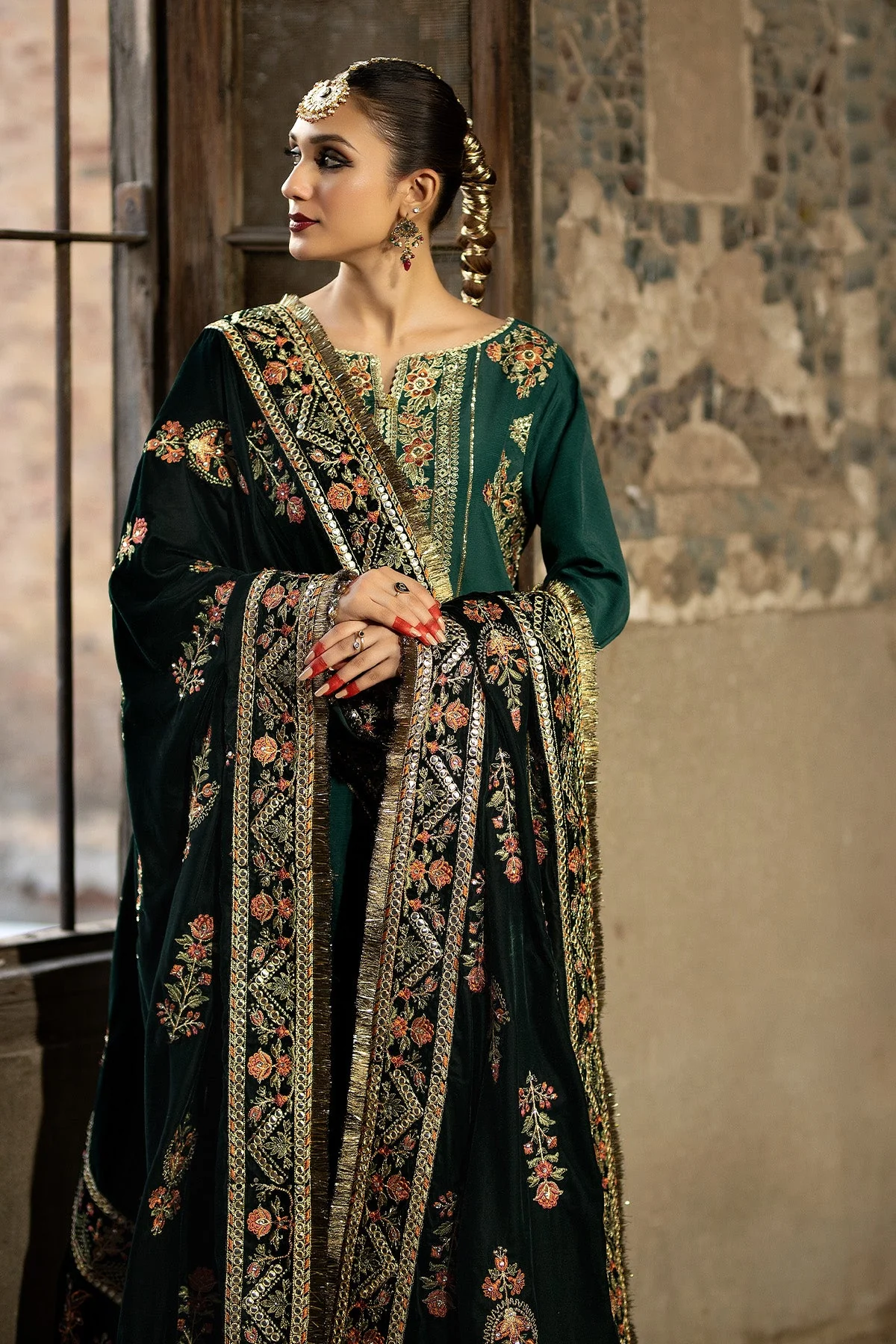 Imrozia Serene Velvet Shawl Suit-ISS - 06 - Image 5