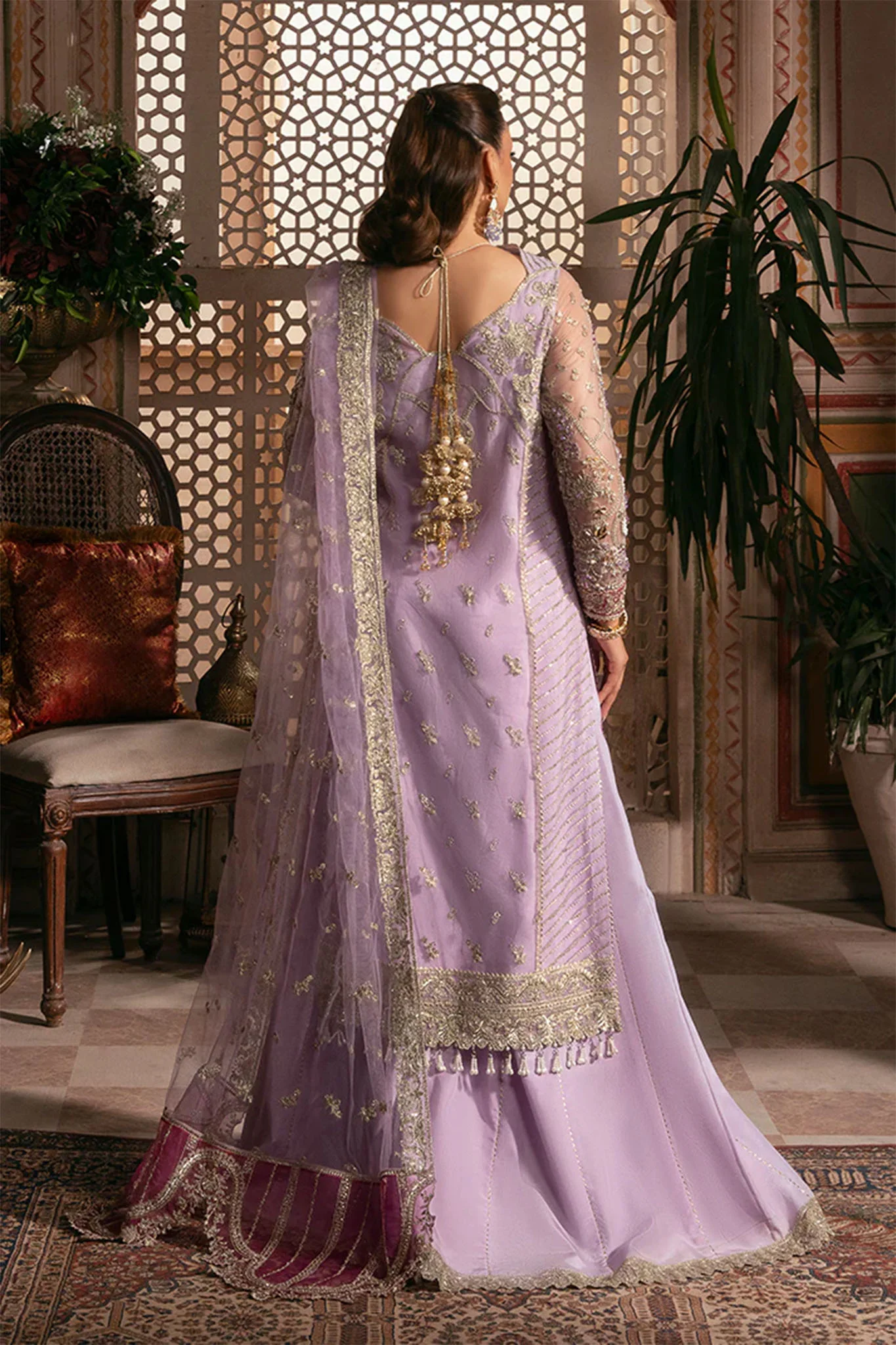 Noor E Naaz By Imrozia Serene Unstitched 3 Piece Luxury Bridal Suit-IB-49-Sunehri - Image 3