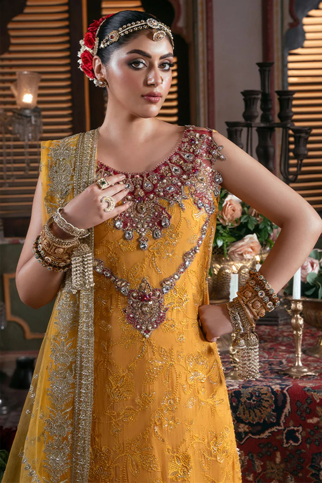 Noor E Naaz By Imrozia Serene Unstitched 3 Piece Luxury Bridal Suit-IB-55-Roshni - Image 2