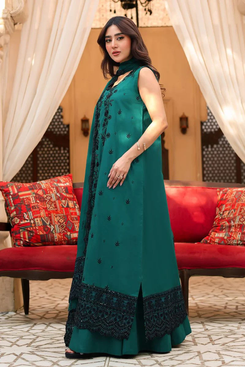 Tabeer By Mariam Malik Unstitched 3 Piece Summer Suit-In-Carnet - Image 6