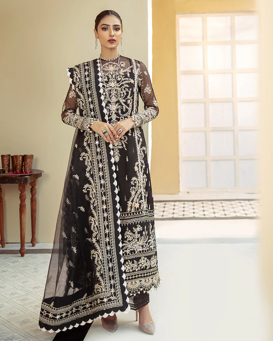 Gulaal Unstitched 3 Piece Luxury Formals Suit-Inaaya Embroidered Organza 3-Piece Suit D-01 - Image 4
