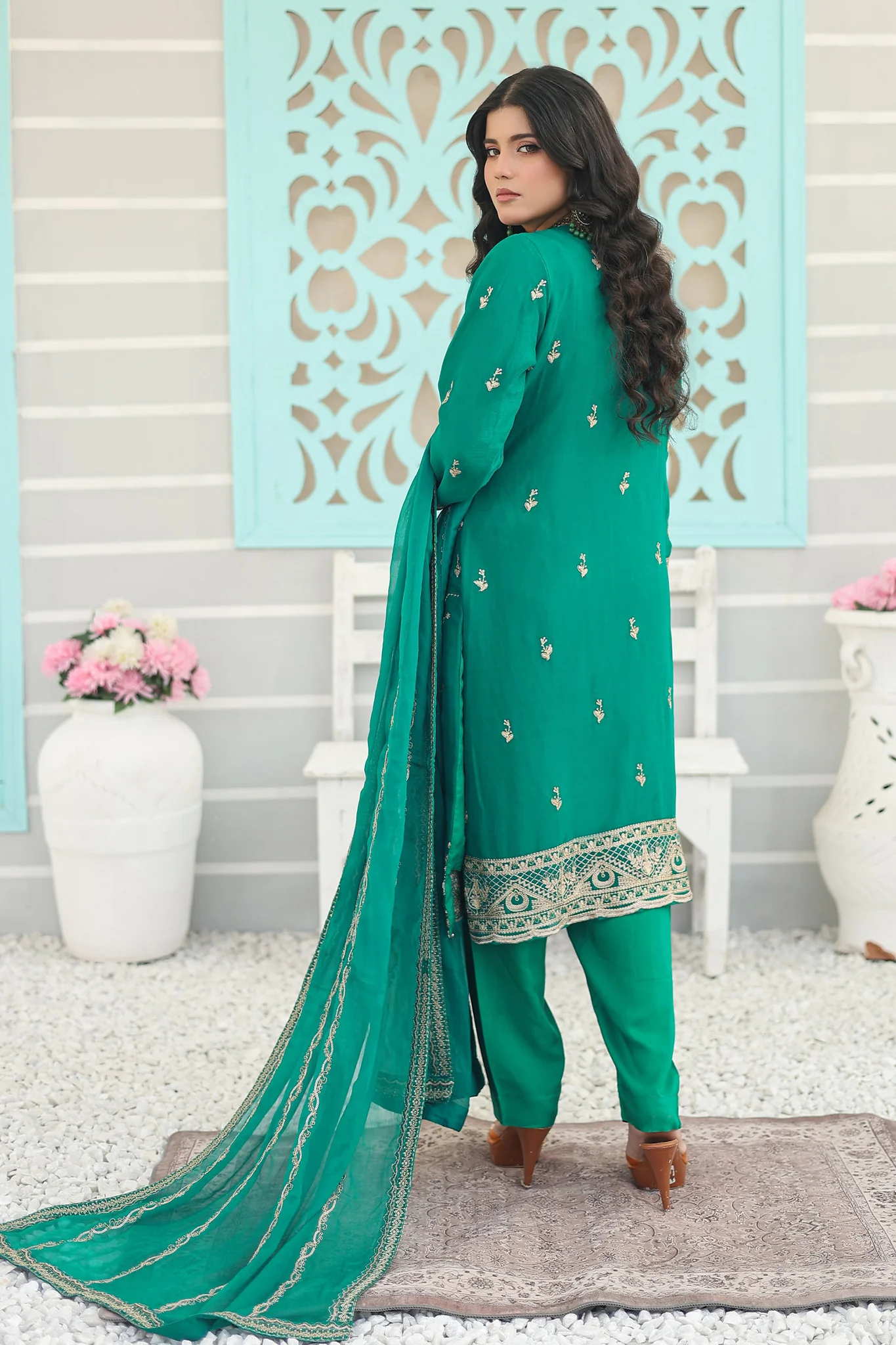 Inara By Azmeerah Official Semi Stitched 3 Piece Chiffon Edit Suit-05-Leyla - Image 2