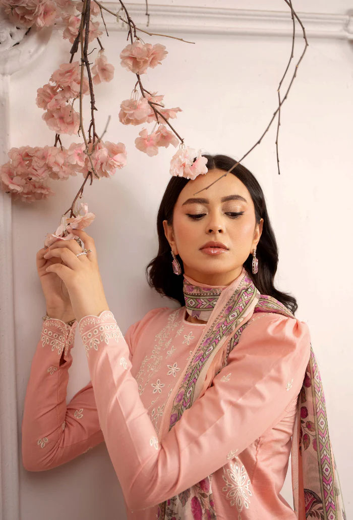 Inara By Humdum Stitched 3 Piece Emb Lawn Suit-D-04 - Image 4