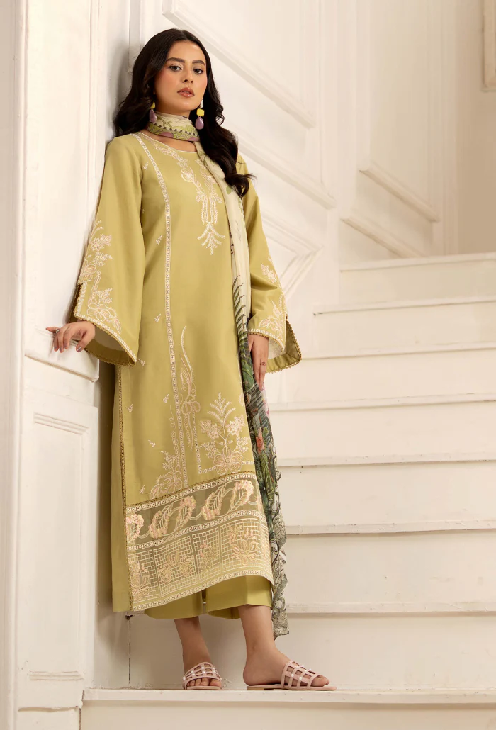 Inara By Humdum Stitched 3 Piece Emb Lawn Suit-D-07