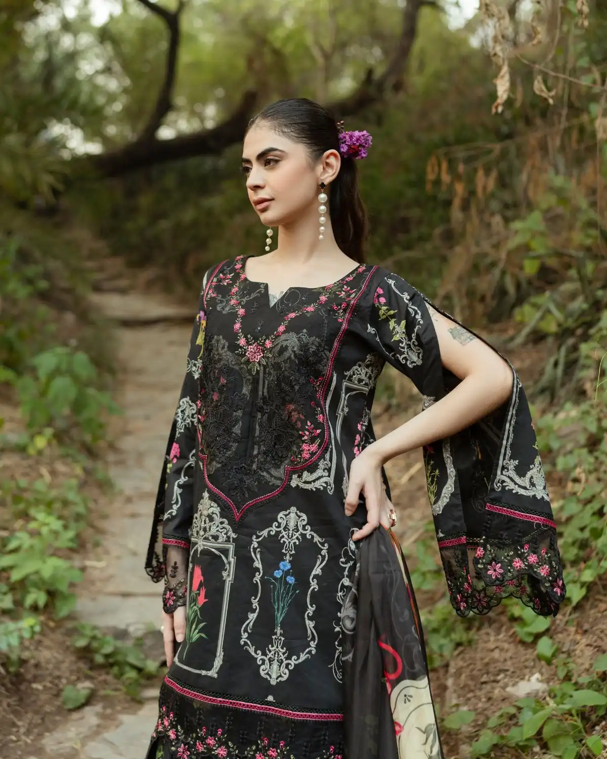Gul Bahar By Inara Stitched 3 Piece Summer Suit-IXORA DR-11 - Image 9