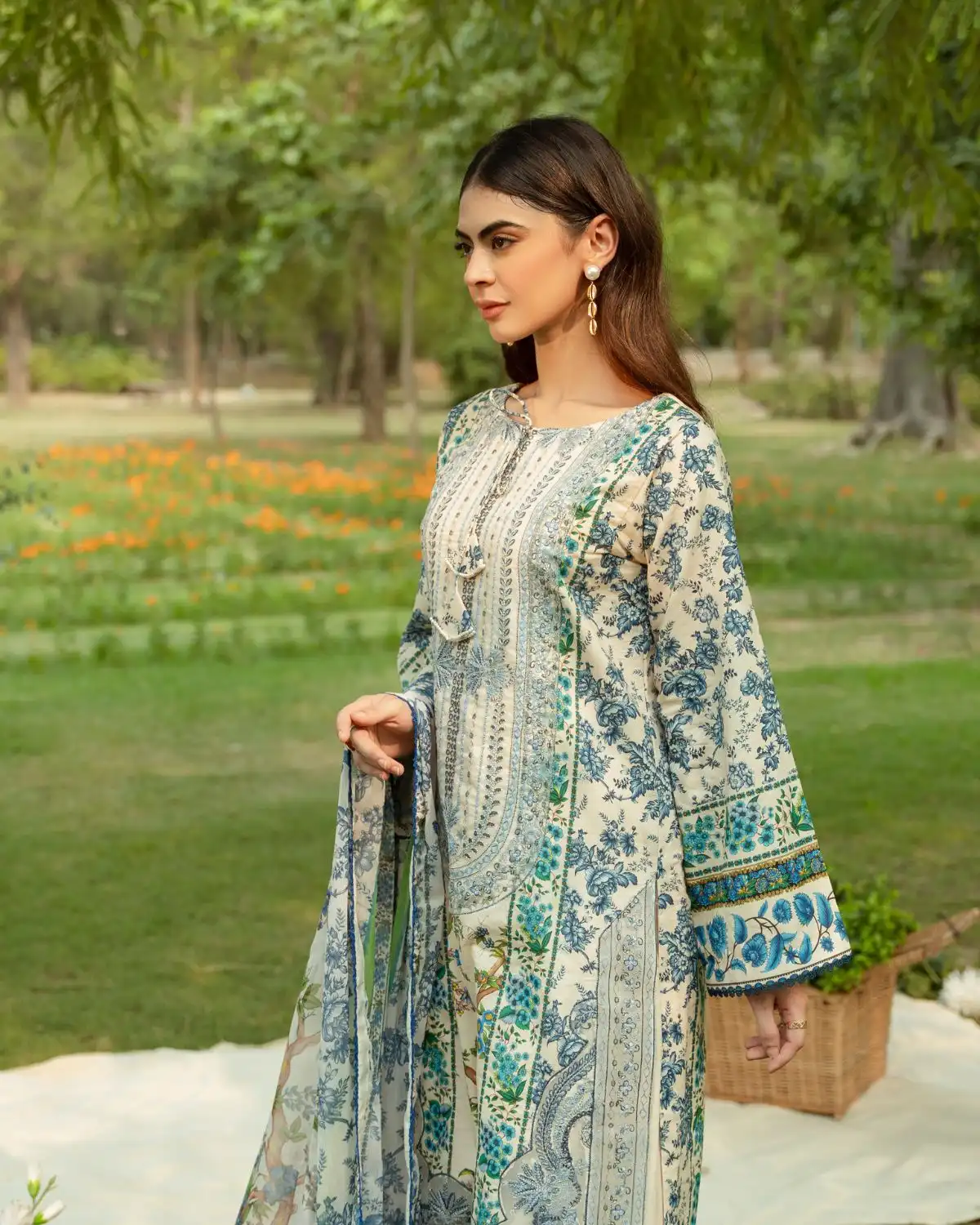 Gul Bahar By Inara Stitched 3 Piece Summer Suit-PEONY DR-04 - Image 2