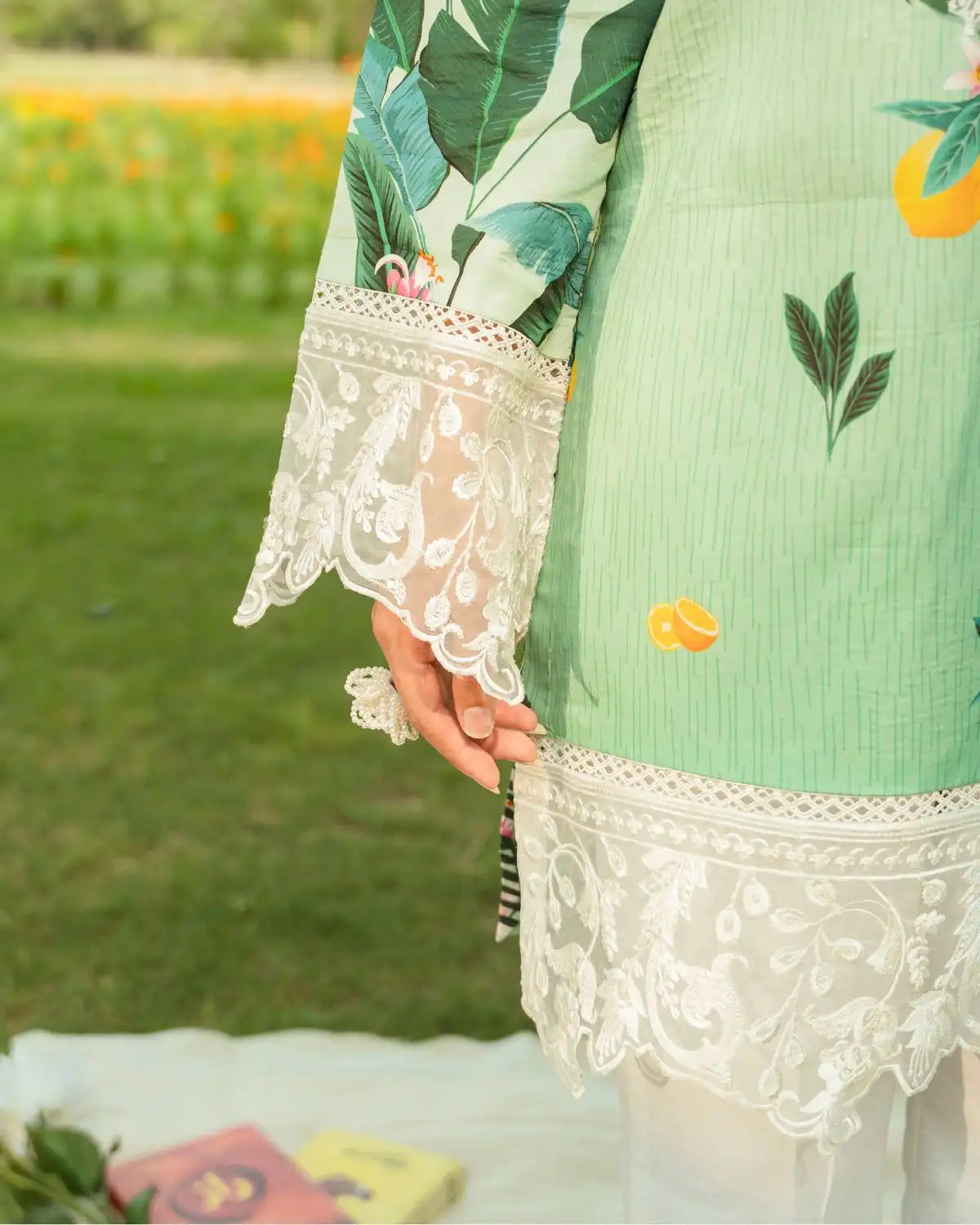 Gul Bahar By Inara Stitched 3 Piece Summer Suit-TROPICAL GARGEN DR-05 - Image 4