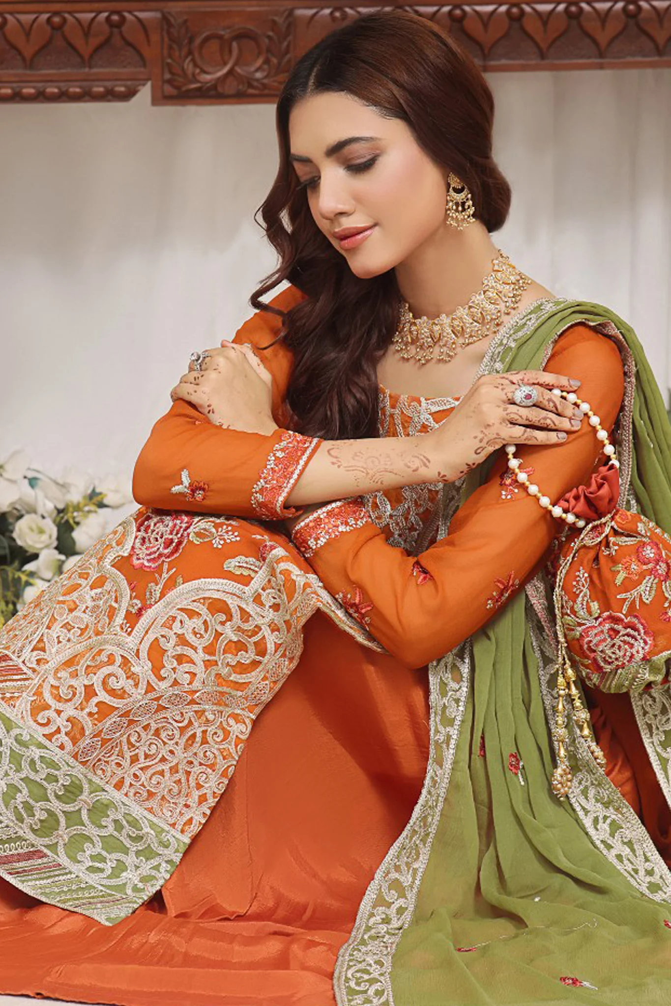 Inaya By Soghat Unstitched 3 Piece Luxury Chiffon Suit-D-04 - Image 4
