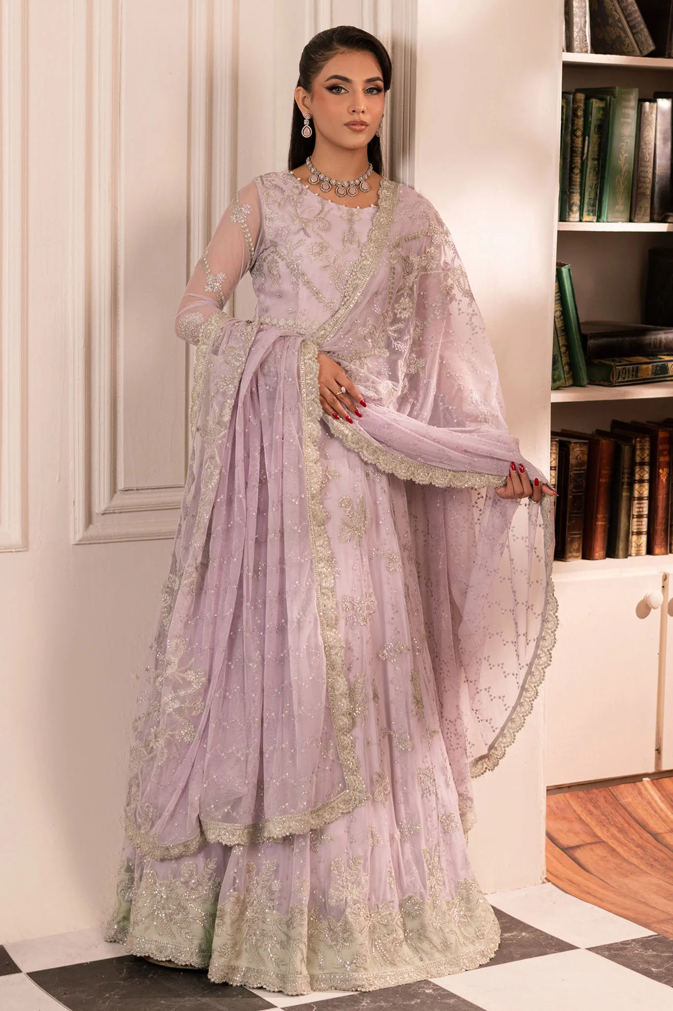 Inayat By Zarif Unstitched 3 Piece Luxury Formals Suit-ZRI-03-Mahtaab - Image 10