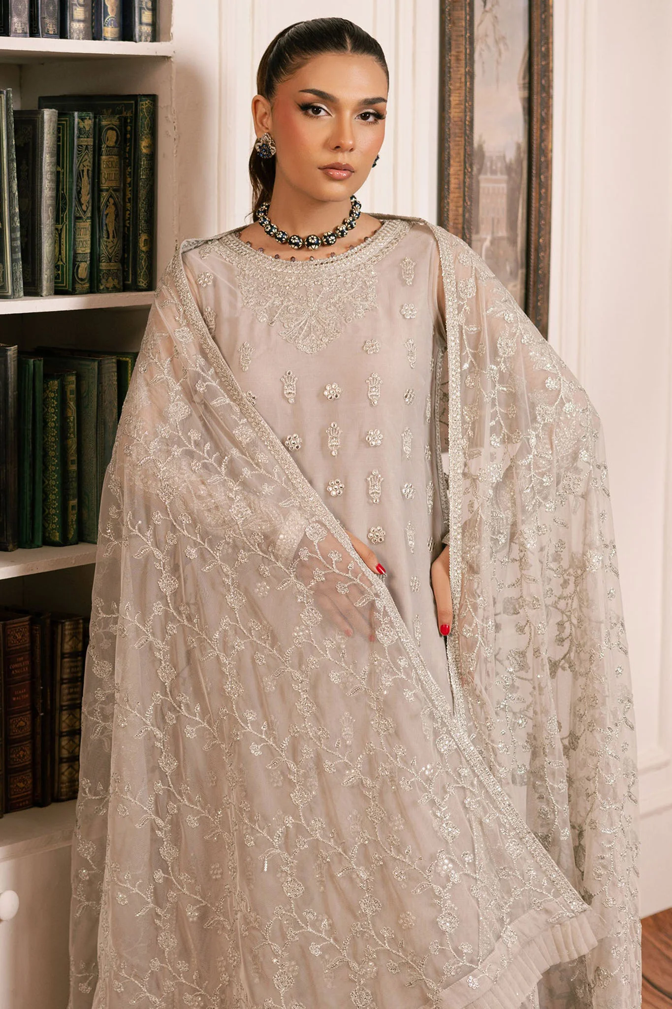 Inayat By Zarif Unstitched 3 Piece Luxury Formals Suit-ZRI-05-Dhanak - Image 2