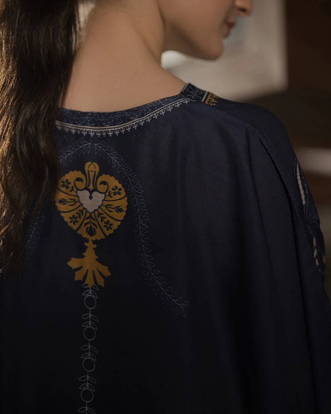Everywear by Qariney Stitched 2 Piece Suit-Indigo Kaftaan - Image 4