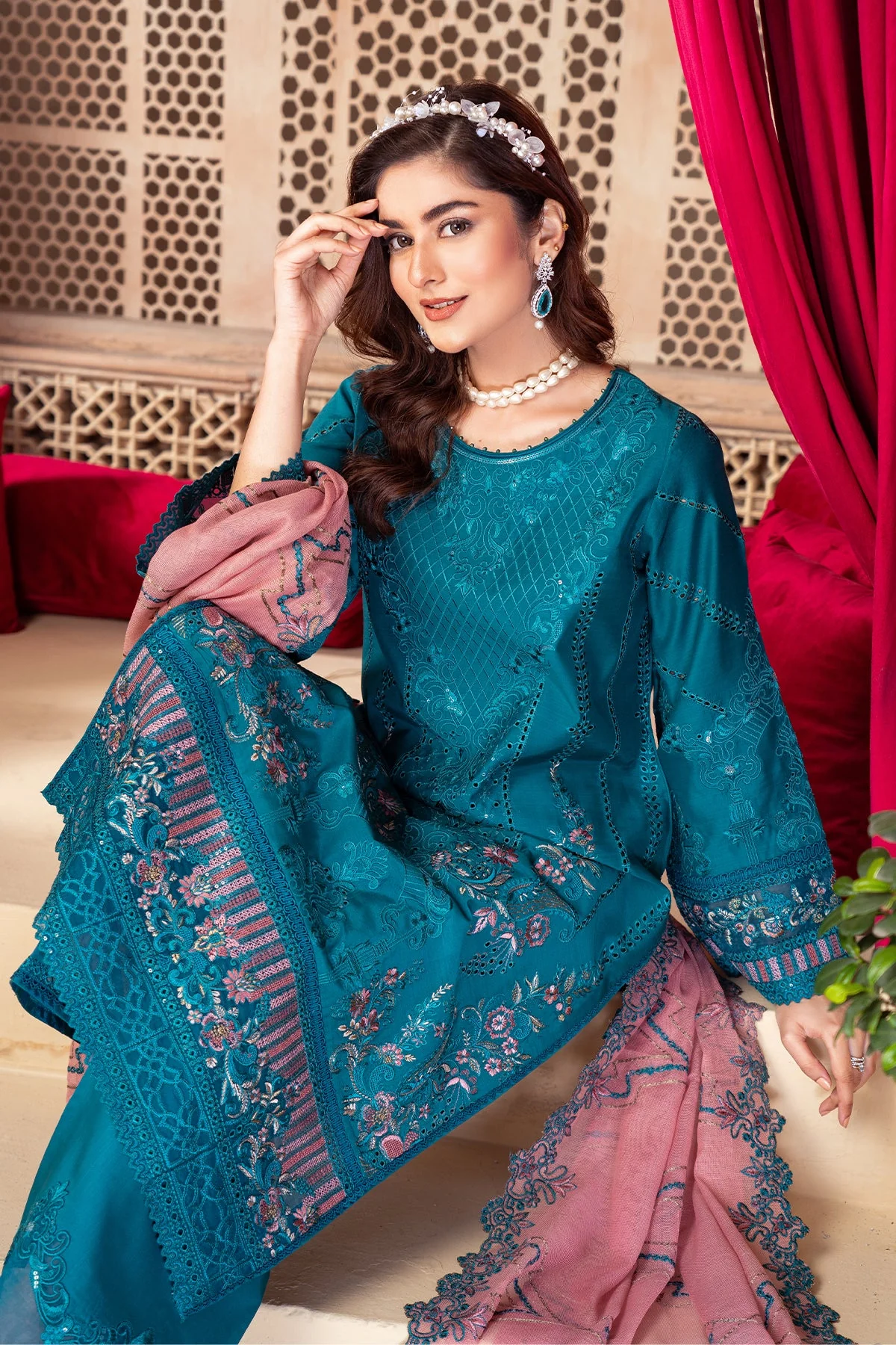 Raya By Imrozia Serene Stitched 3 Piece Winter Suit-IP-113 Suhana - Image 3
