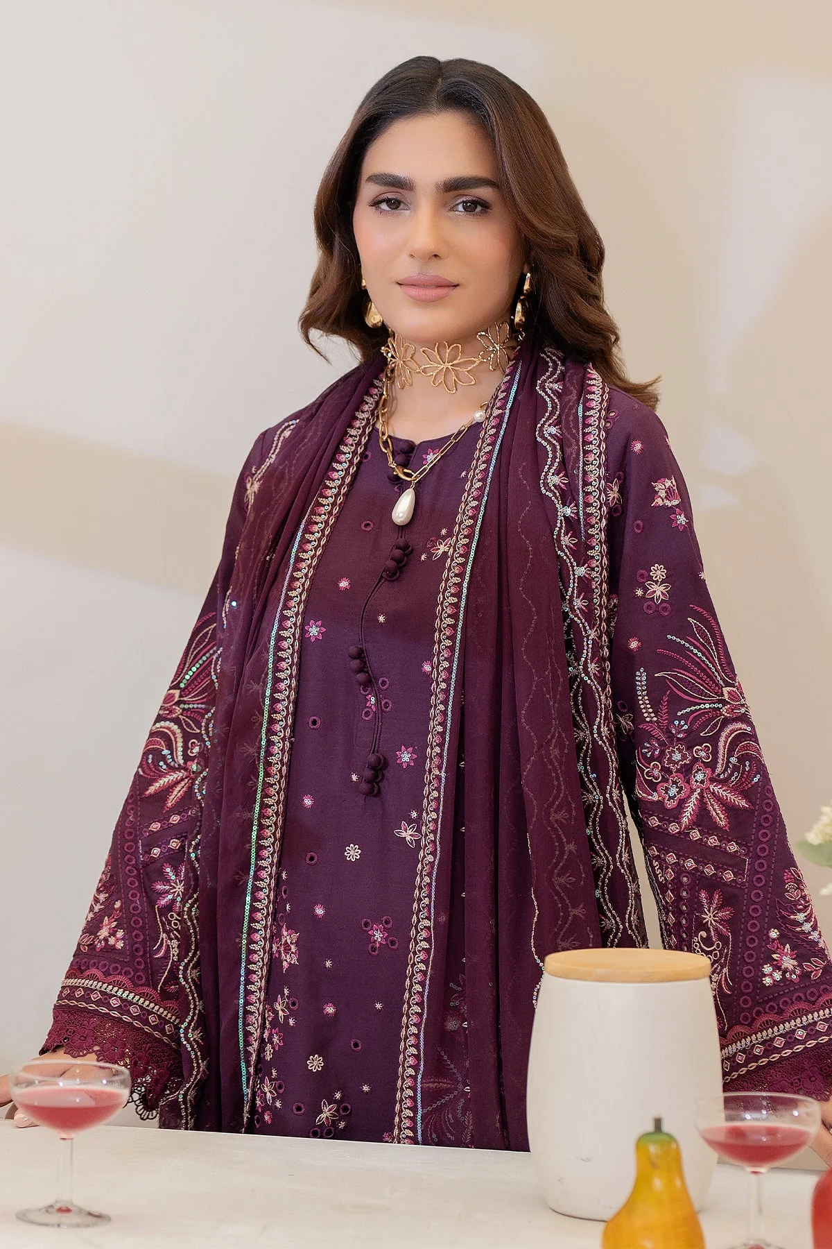 Rohi By Imrozia Serene Stitched 3 Piece Summer Suit-IP-135 Nilofer - Image 3