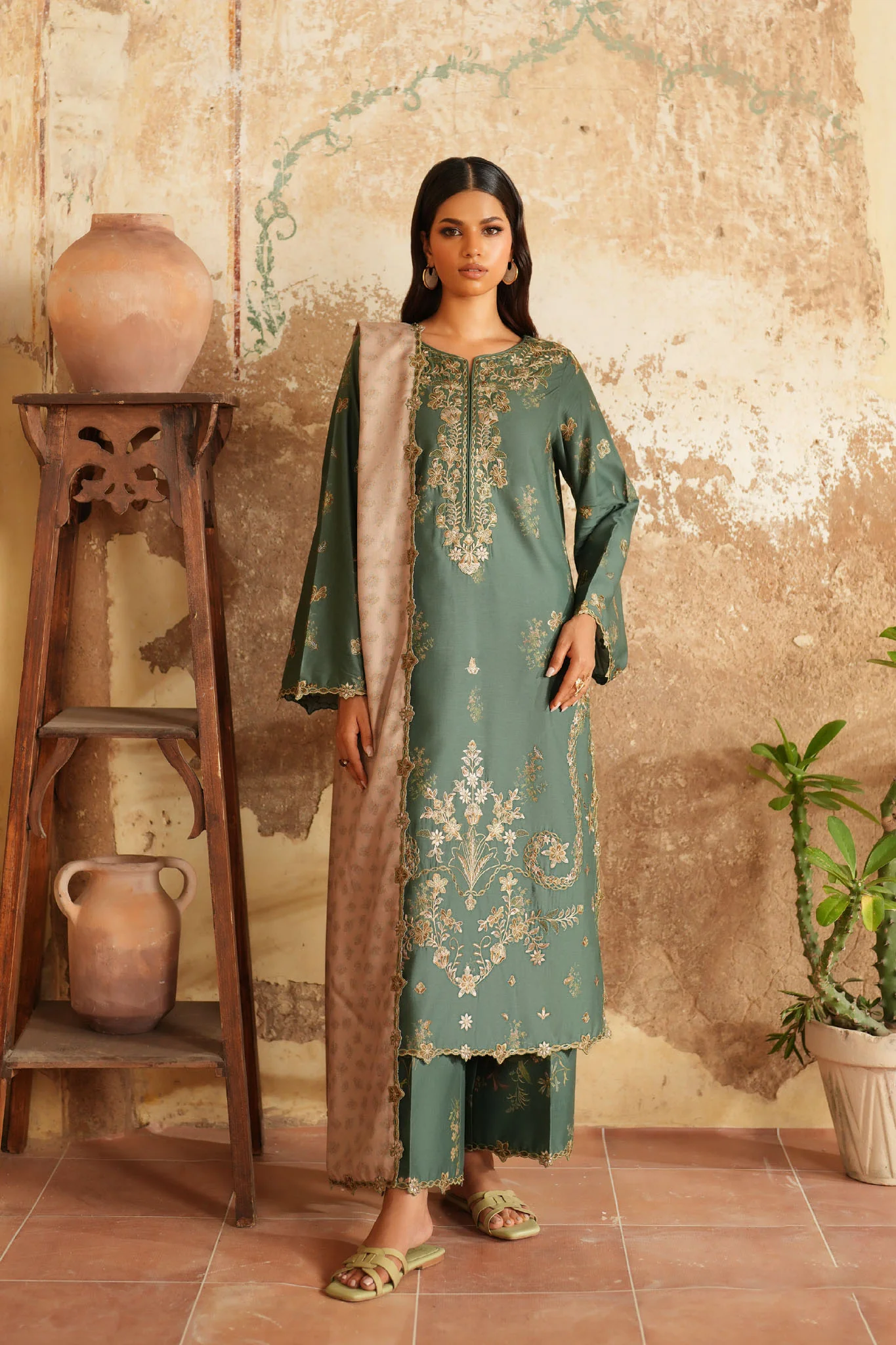 Iznik Unstitched 3 Piece Pre Fall Linen Suit-IPF-05