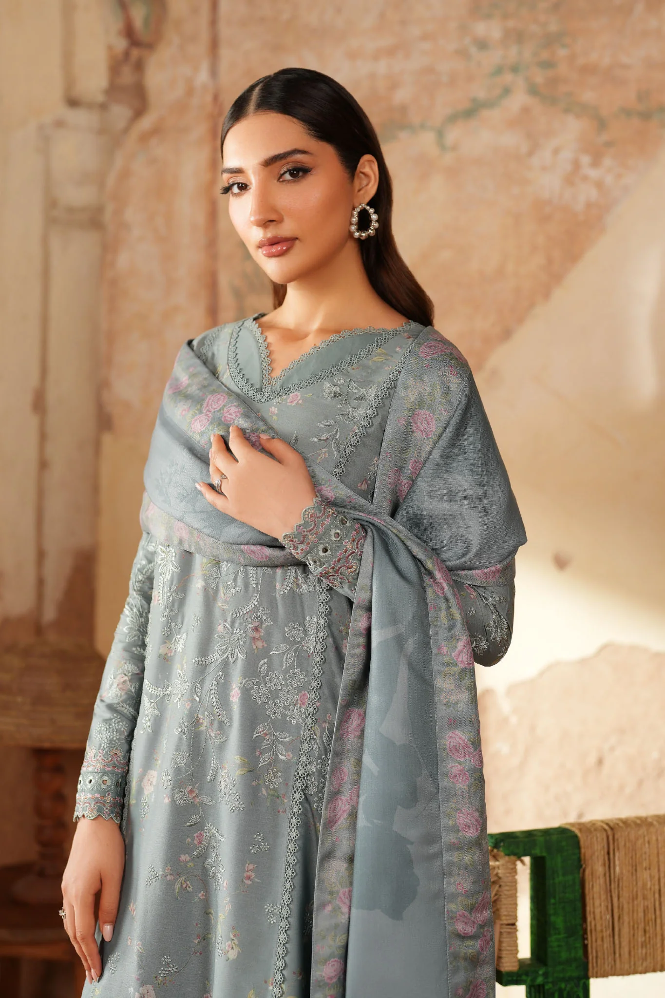 Iznik Unstitched 3 Piece Pre Fall Linen Suit-IPF-10 - Image 2