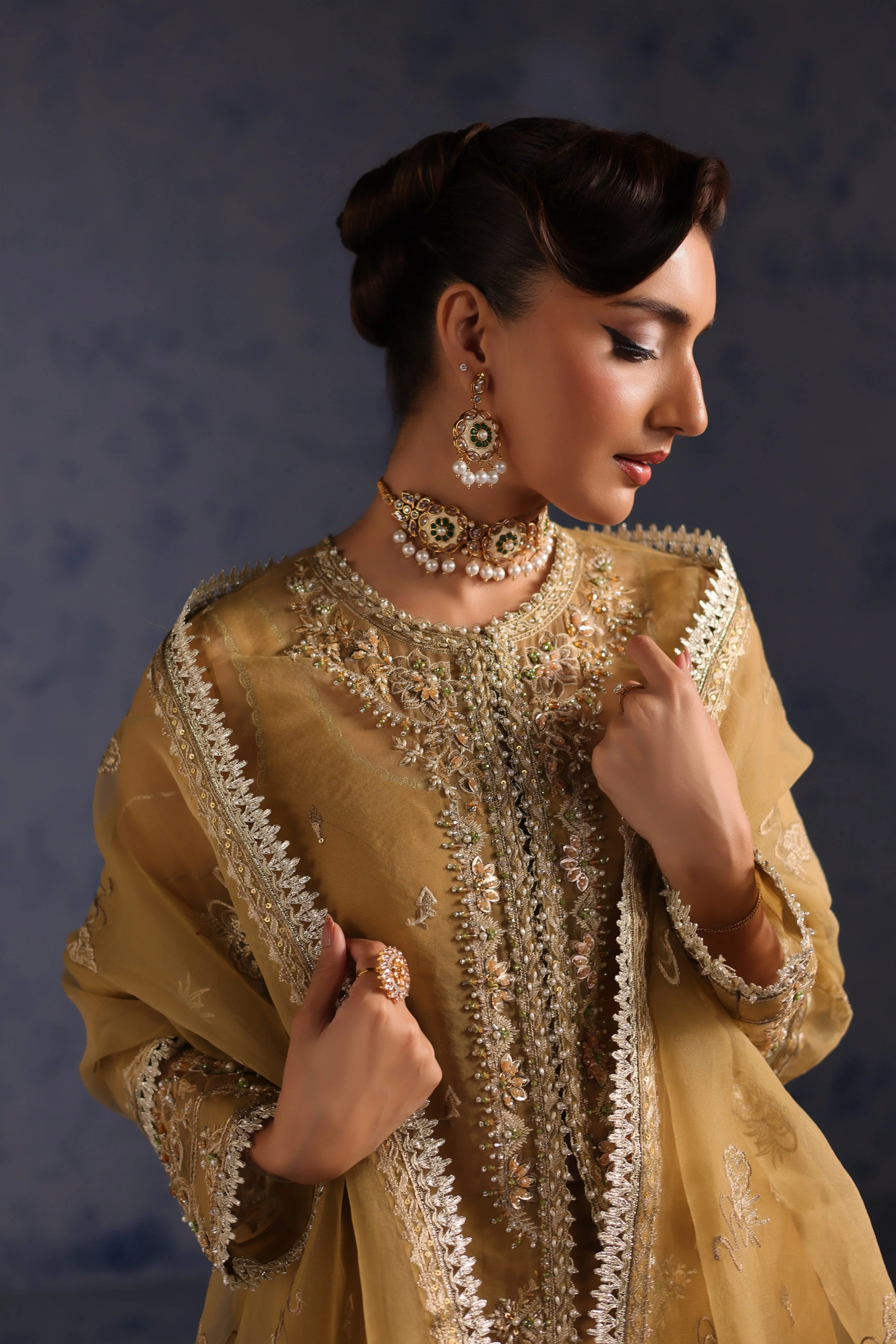 Amoris By Imran Ramzan Unstitched 3 Piece Luxury Formals Suit-Miel Doré - Image 3