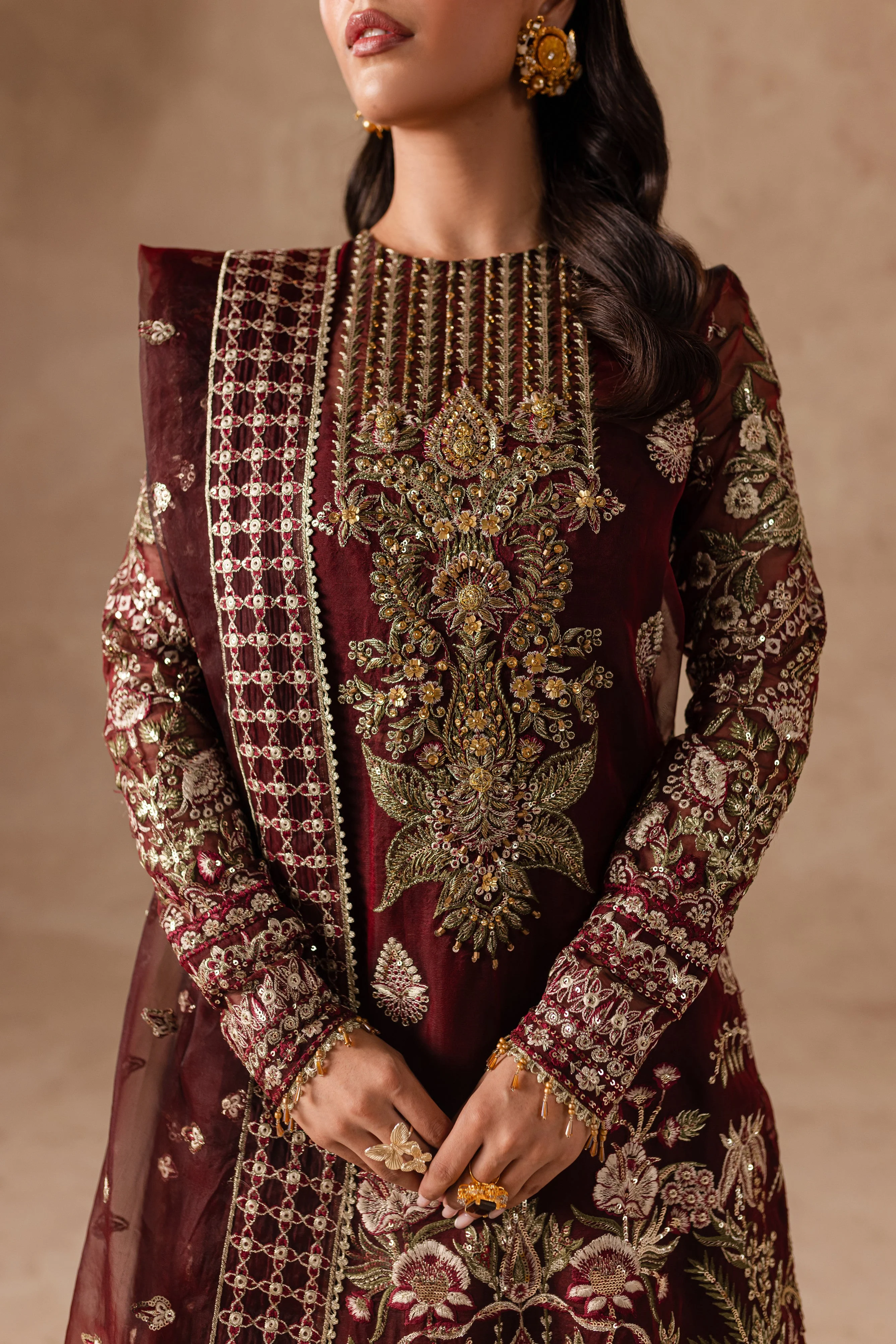 Cherie By Imran Ramzan Unstitched 3 Piece Luxury Formals Suit-Ruby Dream - Image 3