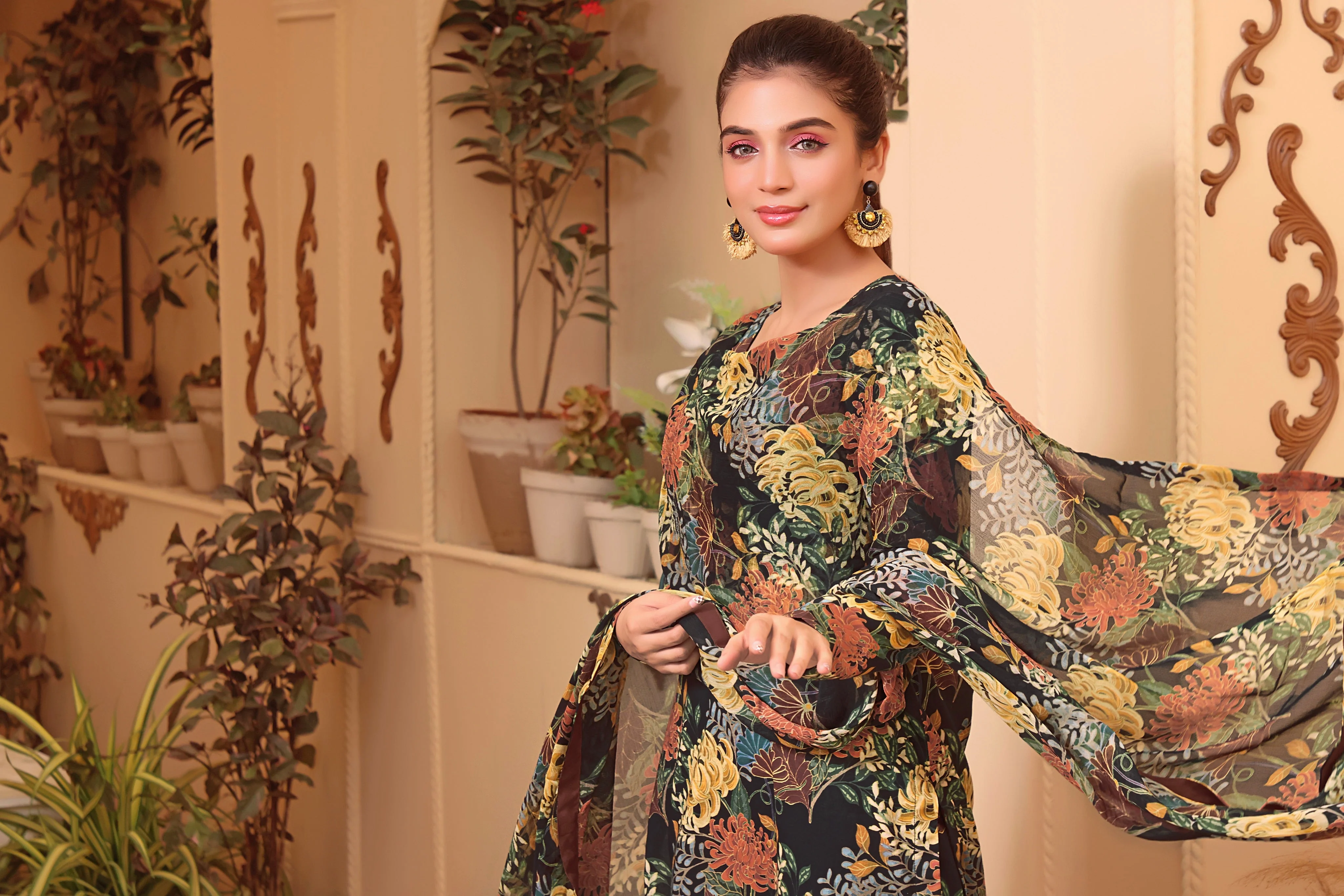 Feathers Unstitched 3 Piece Summer Collection-IRIS-FT100 - Image 4