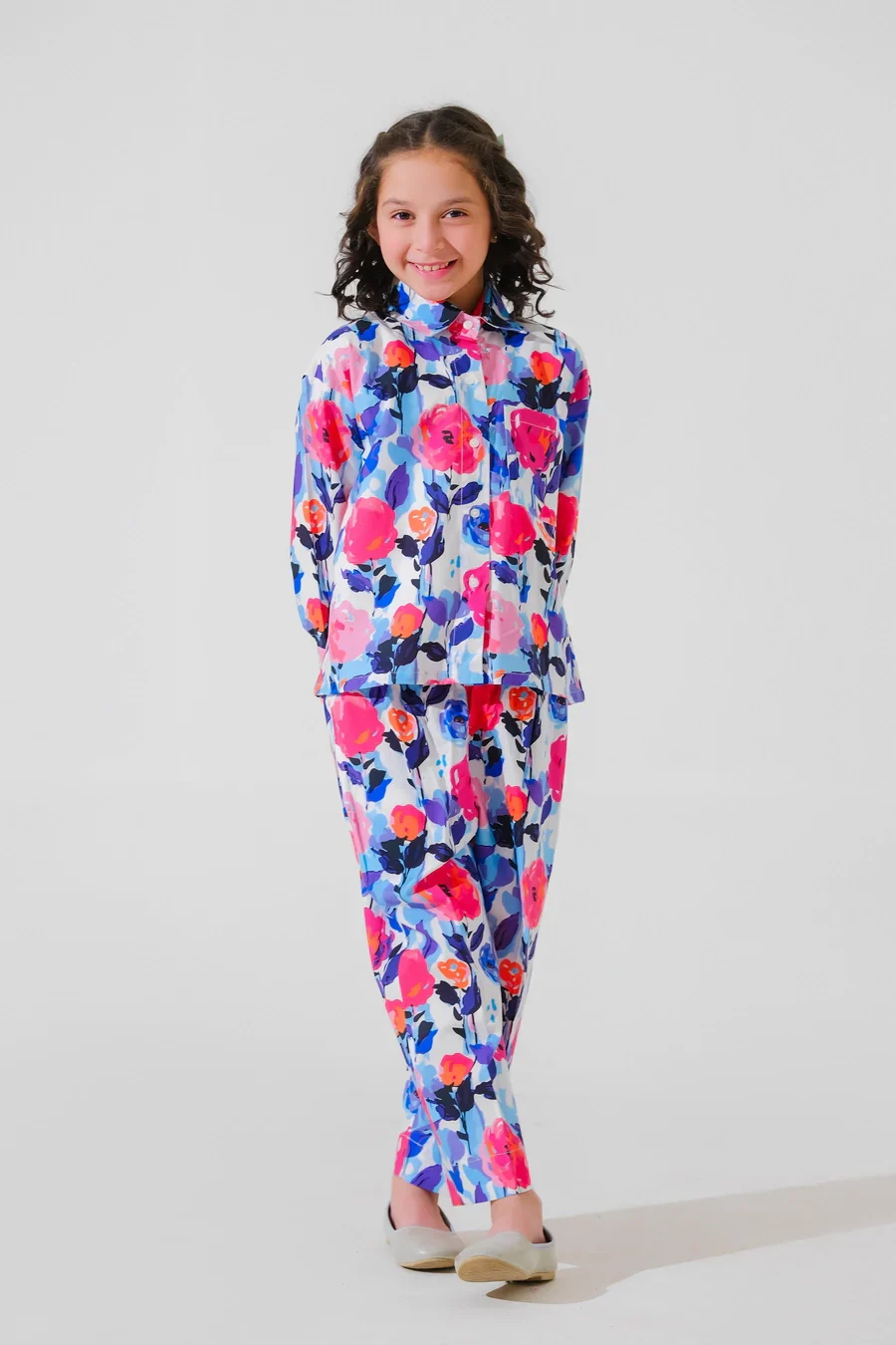 Dhaga Stitched 2 Piece Premium Cambric Kids Suit-Isla