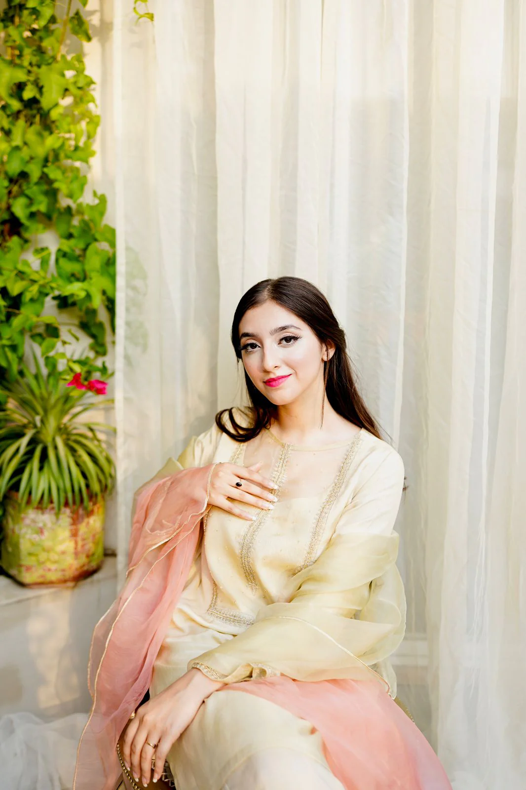 Pashma Khan Semi Formals Suit-Ivóry - Image 4