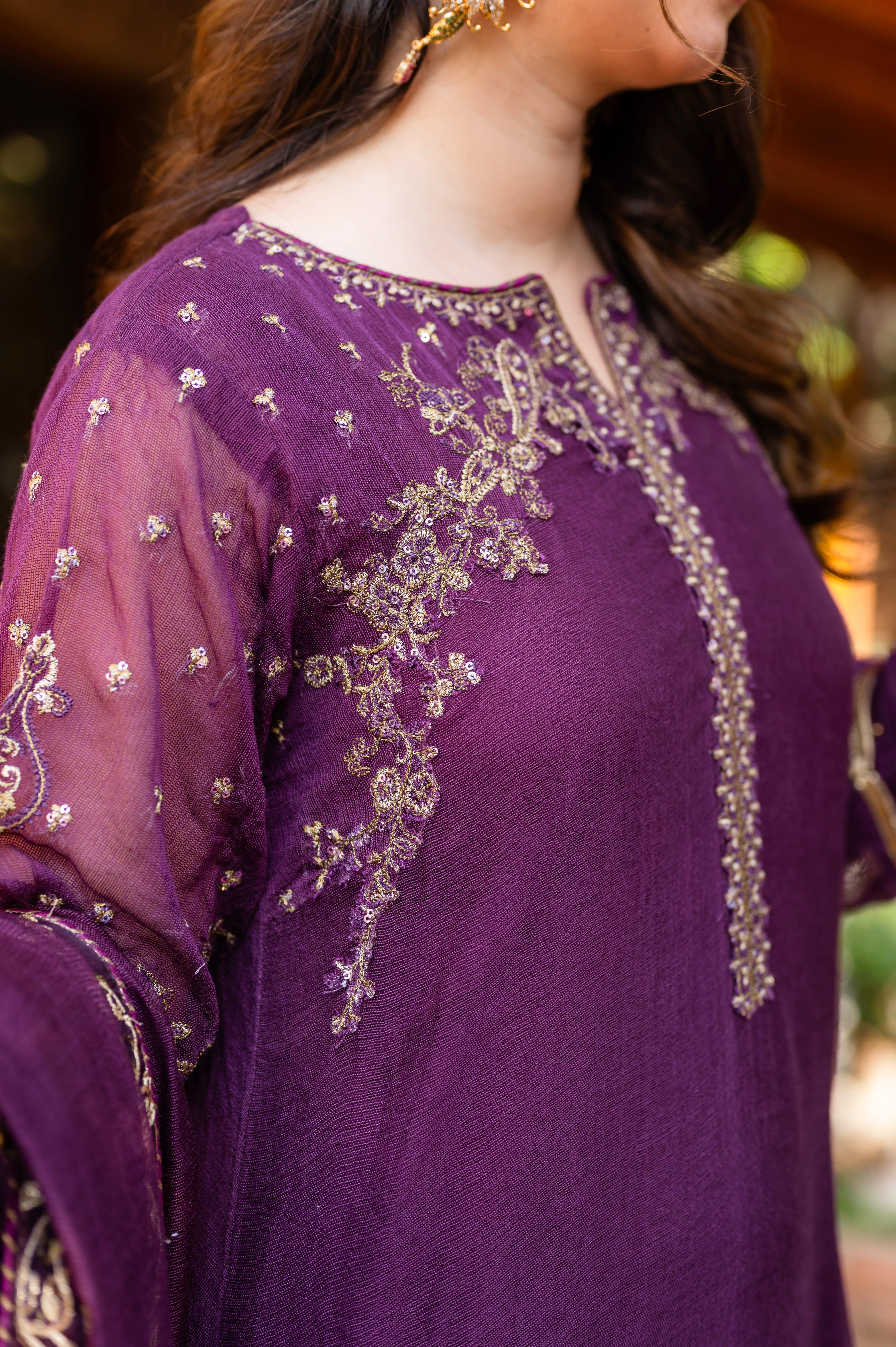 Omal By Komal Stitched 3 Piece Formals Suit-Izzah - 3PC - Image 4