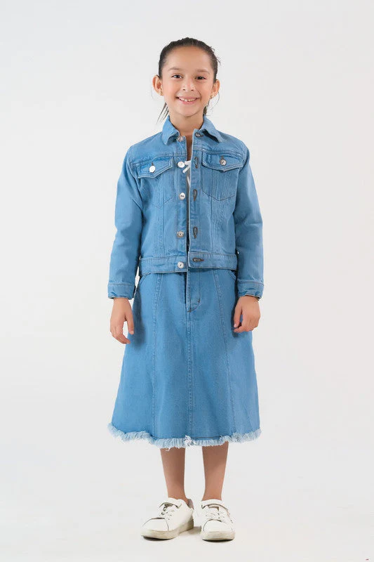 Sprinkles Stitched 1 Piece Winter Shirts Kids Suit-Jacket - Light Wash