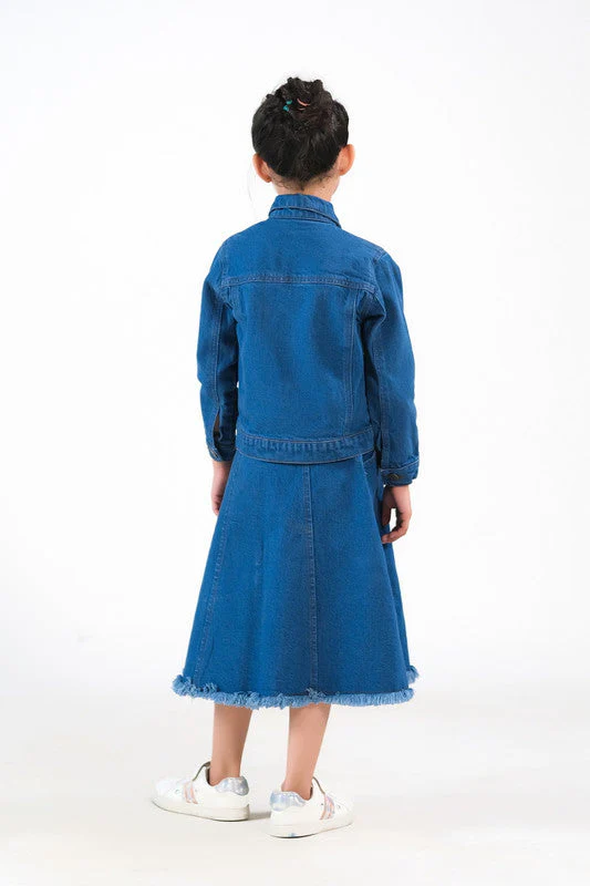 Sprinkles Stitched 1 Piece Winter Shirts Kids Suit-Jacket - Medium Wash - Image 3