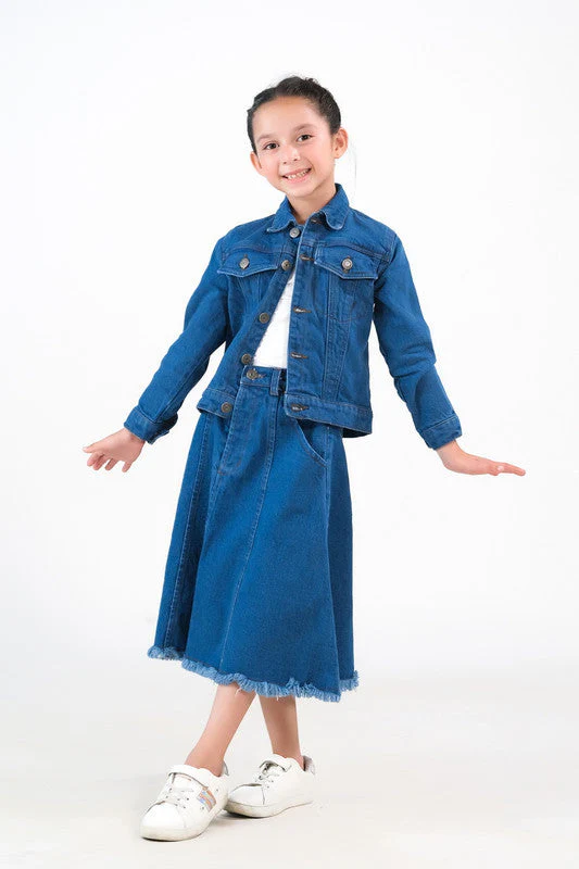 Sprinkles Stitched 1 Piece Winter Shirts Kids Suit-Jacket - Medium Wash - Image 5