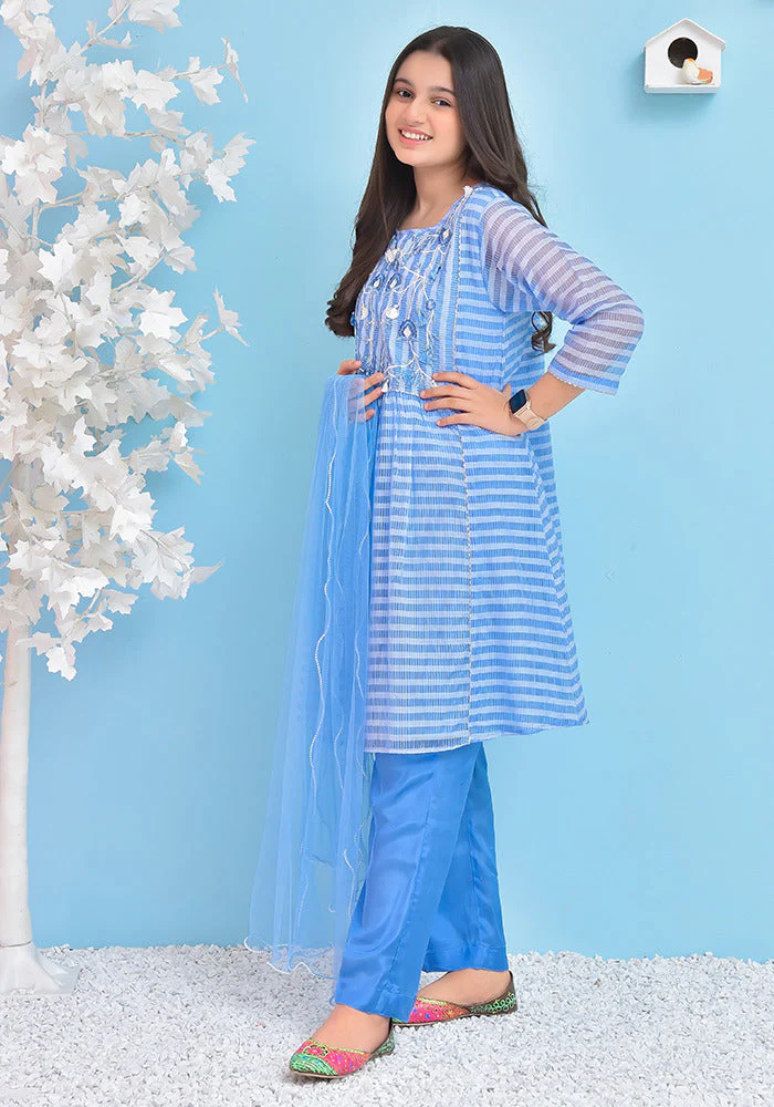 Ochre Clothing Jacquard Embroidered 3 Pc Suit - Image 2