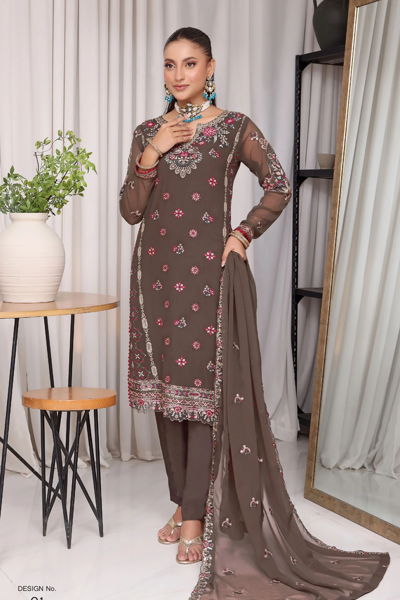 Jahanara By Soghat Unstitched 3 Piece Formals Suit-JHA-01 - Image 3