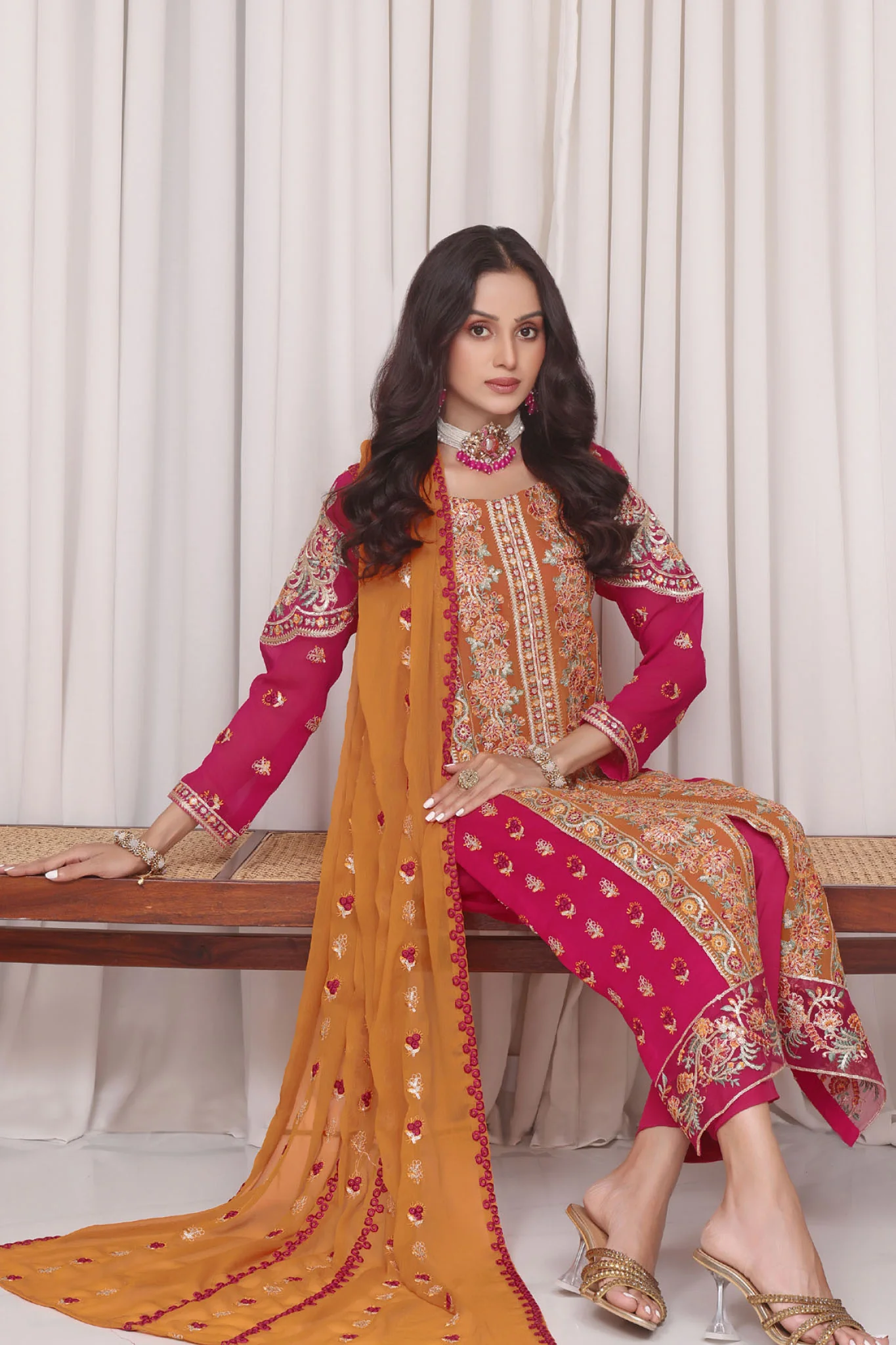 Jahanara By Soghat Unstitched 3 Piece Formals Suit-JHA-07 - Image 4