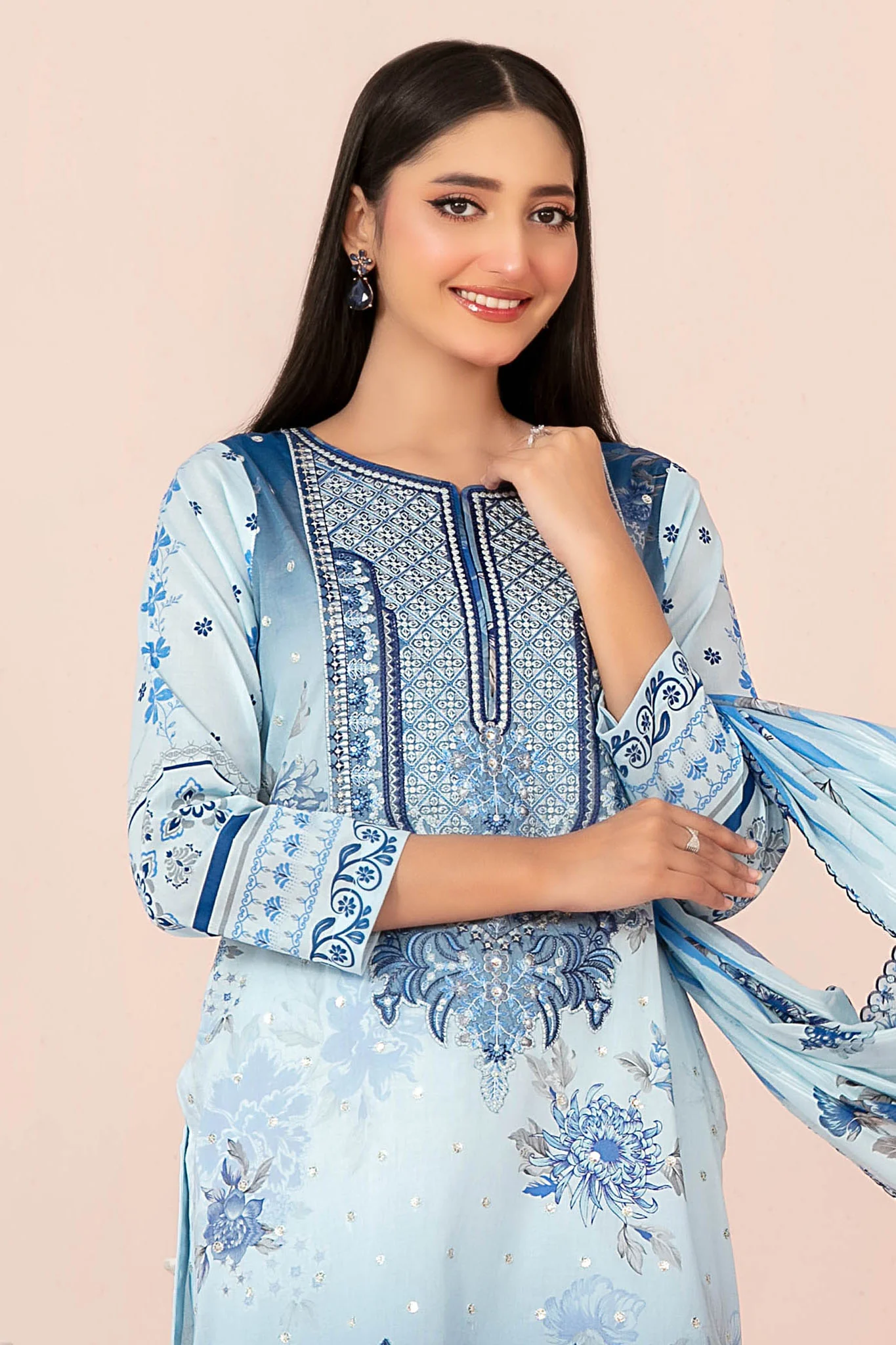 Jahzara By Tawakkal Unstitched 3 Piece Emb Fancy Lawn Vol-02 Eid Special Suit-D-3214 - Image 2