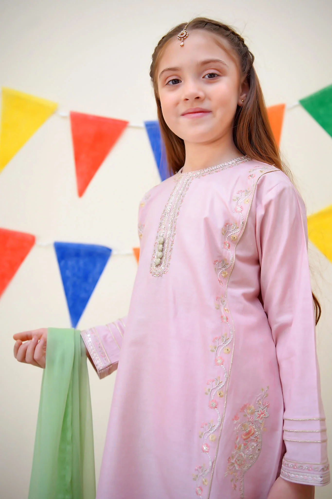 Jashn E Eid By Shanzey Stitched 3 Piece Festive Emb Cotton Collection-SHK-3612-Pink - Image 5