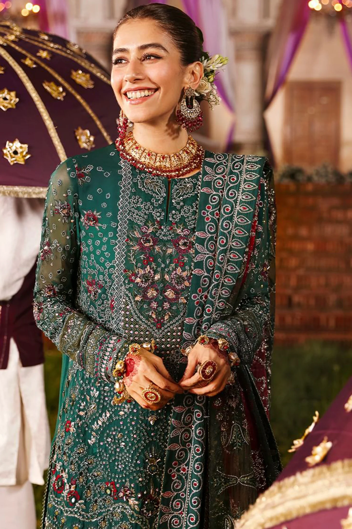 Jhoomro By Nureh Unstitched 3 Piece Luxury Formals Wedding Suit-NL-68 - Image 2
