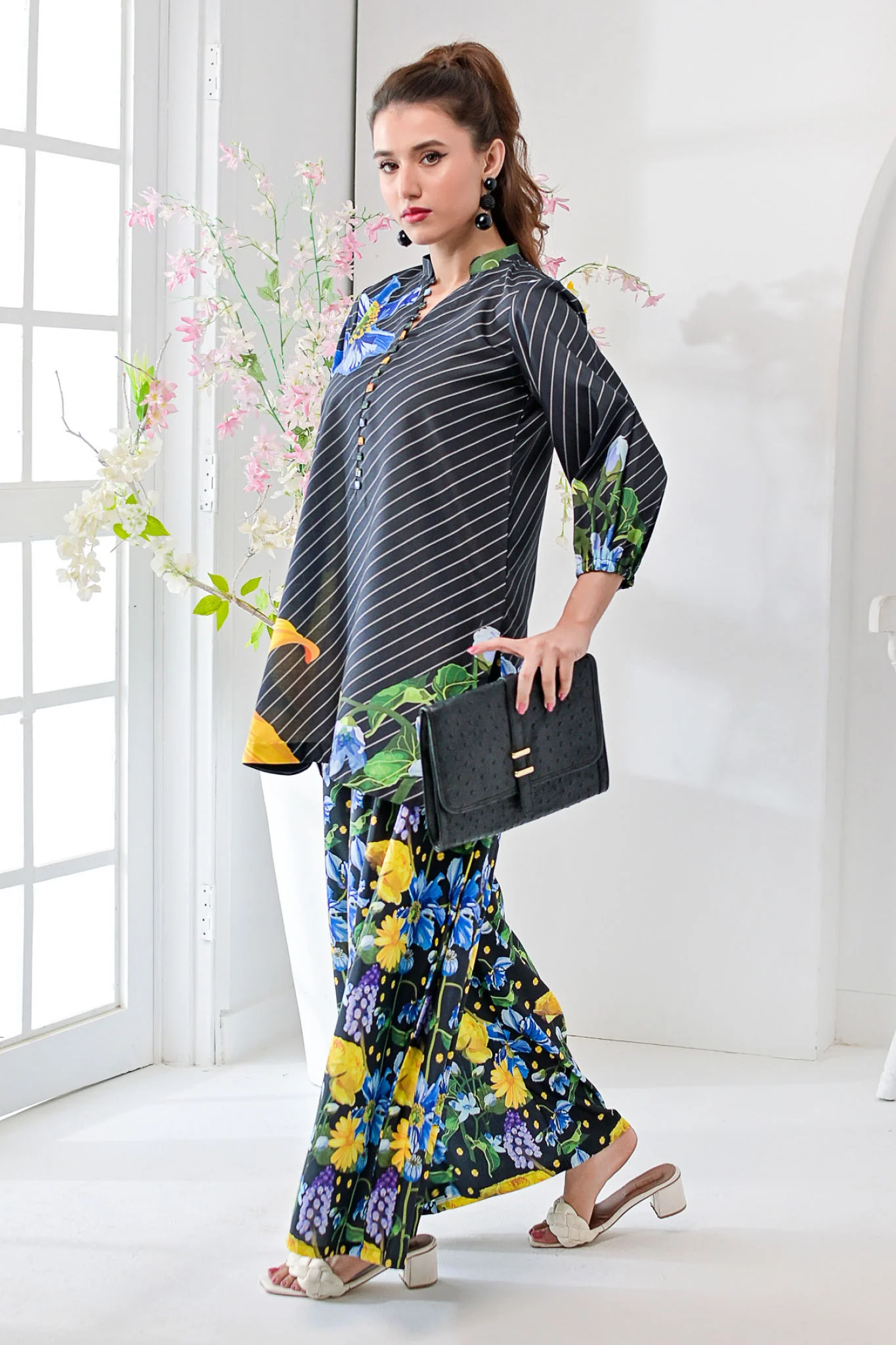 Jogi By Noorma Kaamal Unstitched 2 Piece Printed Raw Silk Suit-NK-RSP-04