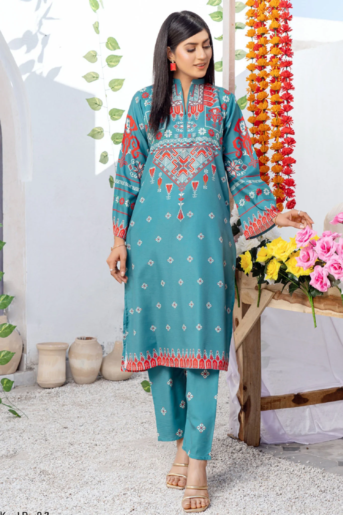 Jogi Pretty Pret By Noorma Kaamal Stitched 2 Piece Lawn Vol-04 Collection-NK-JP-02 - Image 4