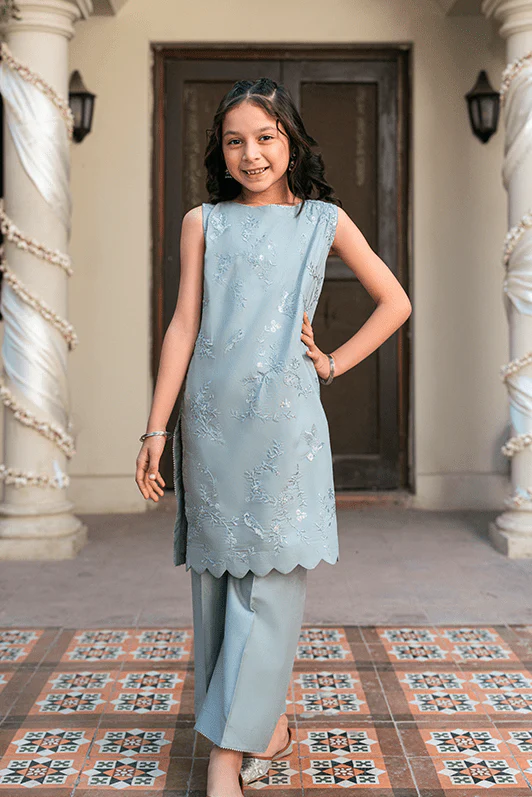 Kaanthaa Stitched 2 Piece Cotton Silk Formals Kids Suit-Bulbul Stitched (2-Piece) - Image 2