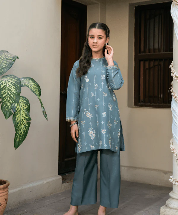 Kaanthaa Stitched 2 Piece Cotton Monar Formals Kids Suit-Chambeli Stitched (2-Piece) - Image 2