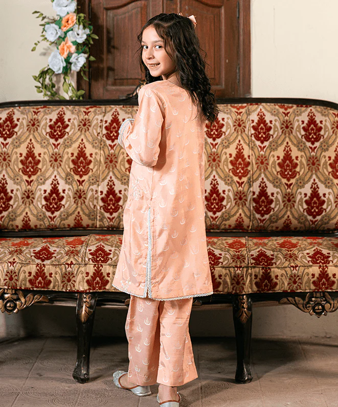 Kaanthaa Stitched 2 Piece Cotton Silk Formals Kids Suit-Kanwal Stitched (2-Piece) - Image 3