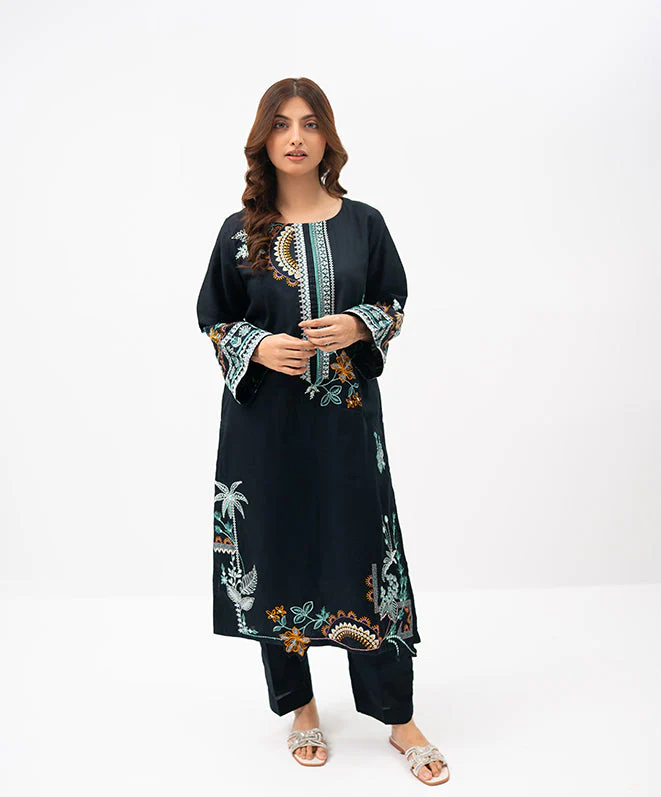 Winter Tales By Kaanthaa Stitched 2 Piece Winter Suit-Dusky Ravine | 2 pc Stitched - Image 8