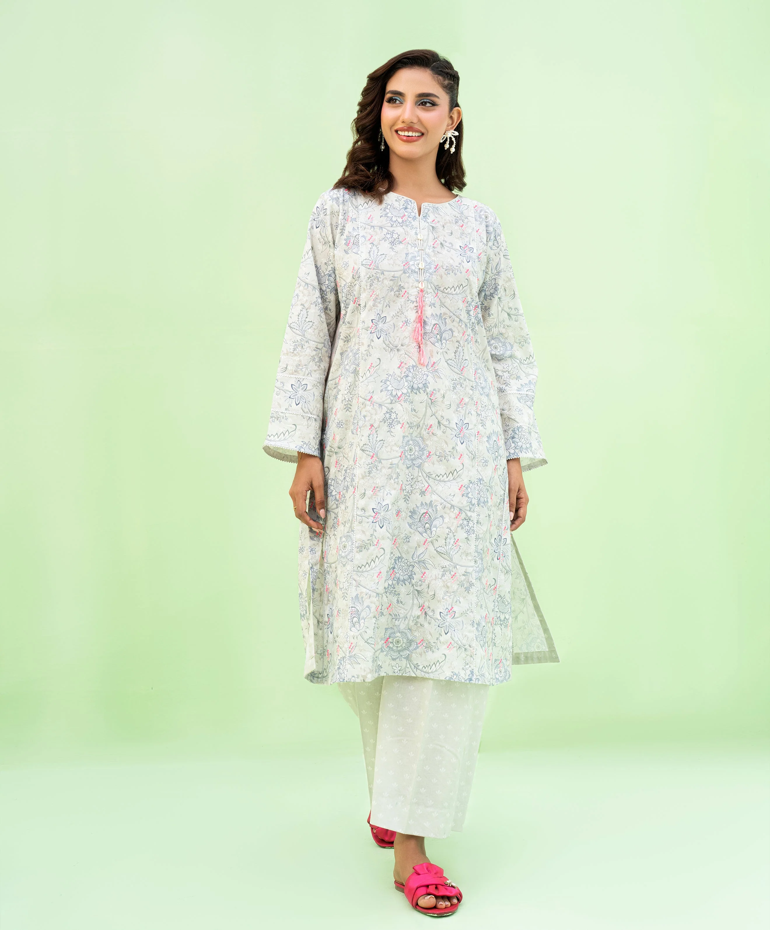 Falling Pretty By Kaanthaa Stitched 2 Piece Summer Suit-Lunar Pop - Image 3