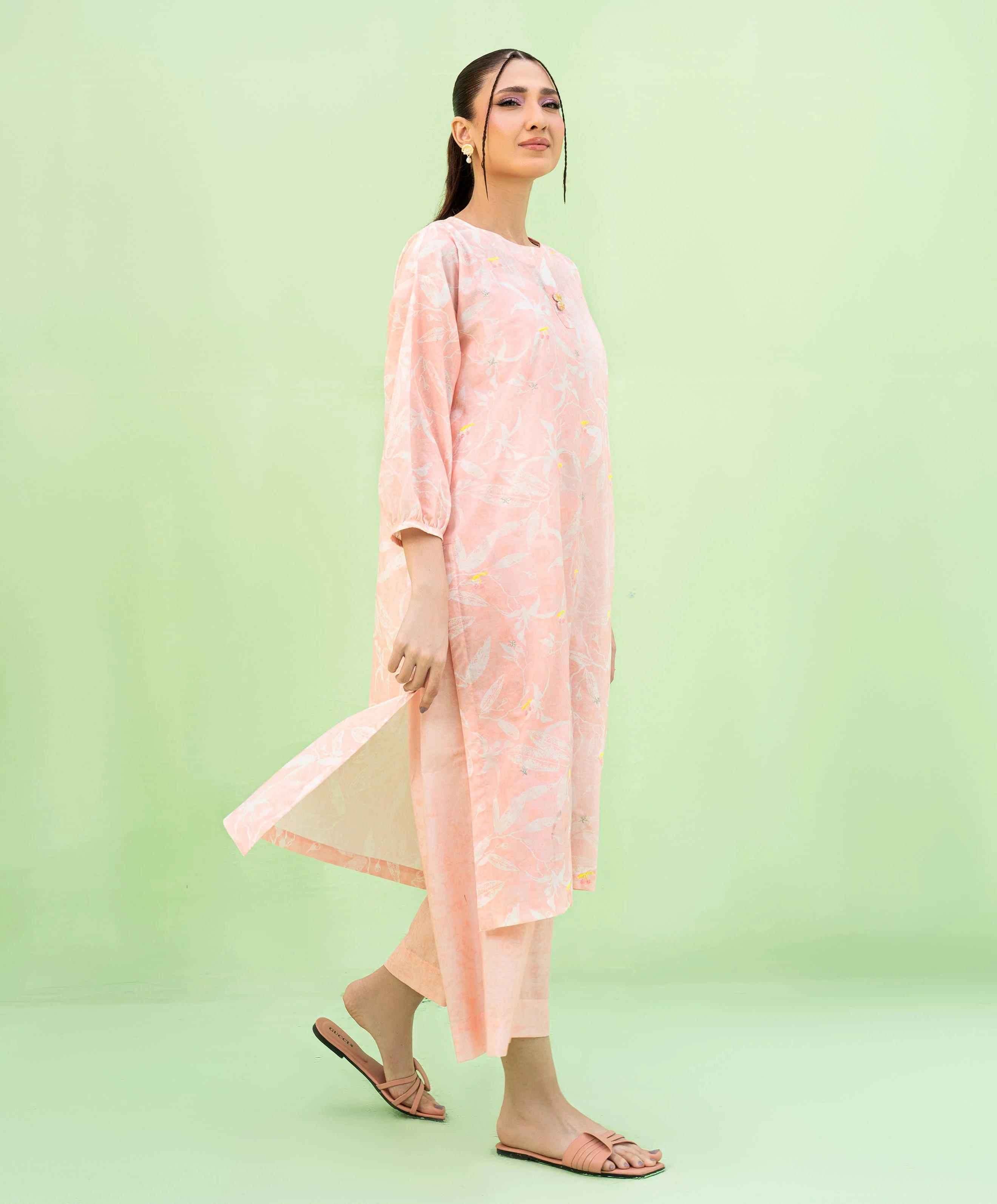 Falling Pretty By Kaanthaa Stitched 2 Piece Summer Suit-Starberry - Image 3