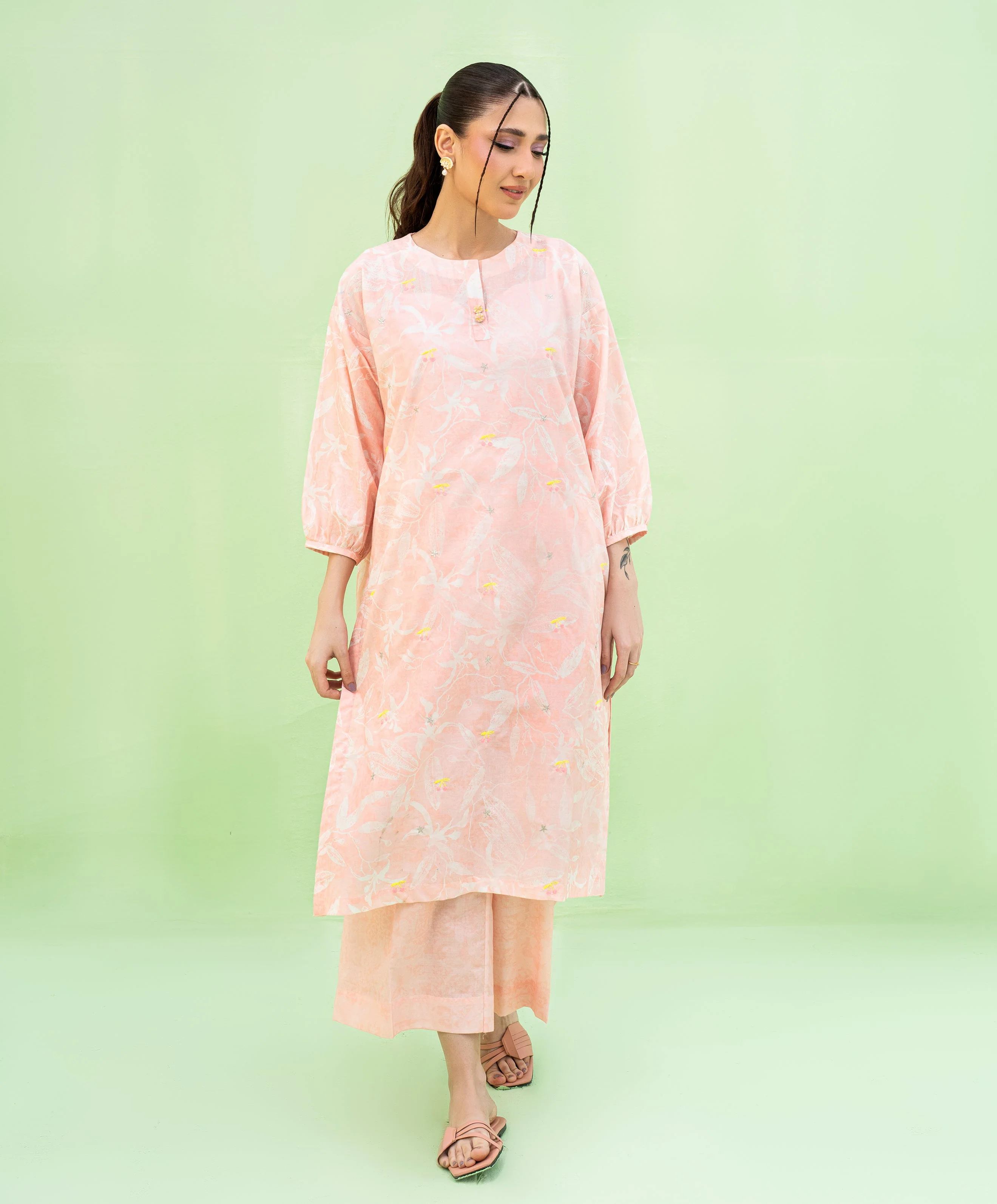 Falling Pretty By Kaanthaa Stitched 2 Piece Summer Suit-Starberry - Image 6